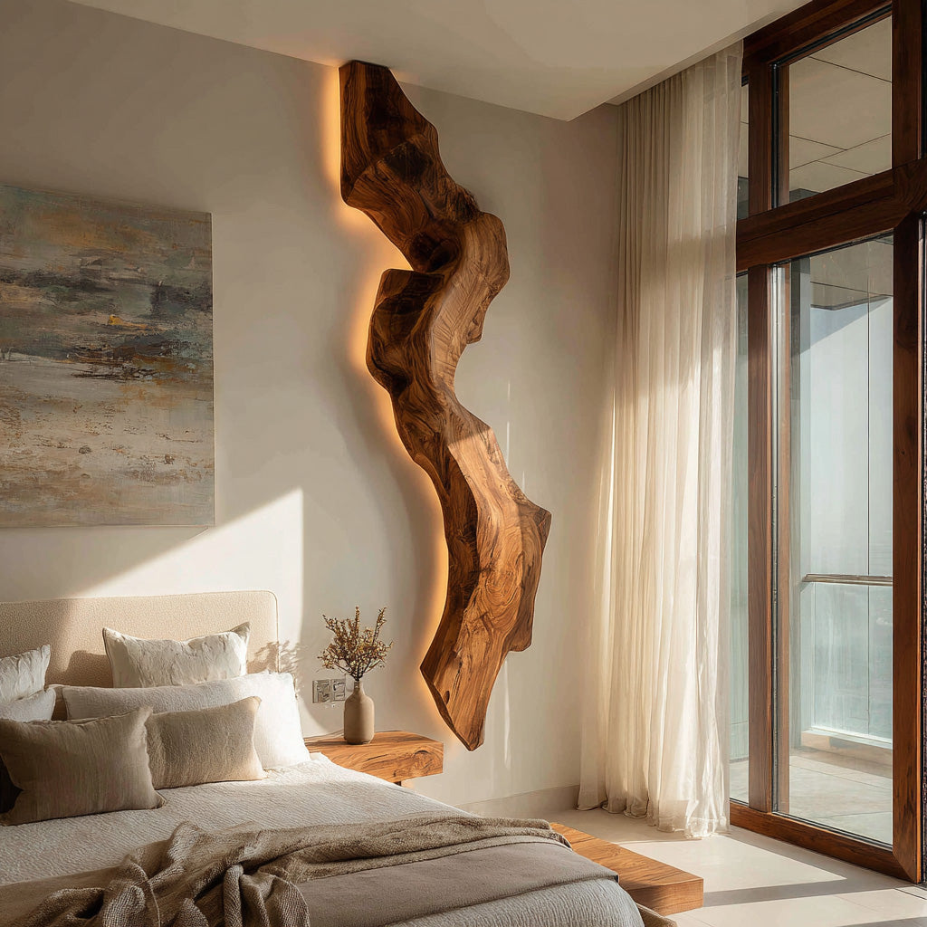 Abstract Live Edge Wall Lamp For Bedroom RTTHHNLAM050