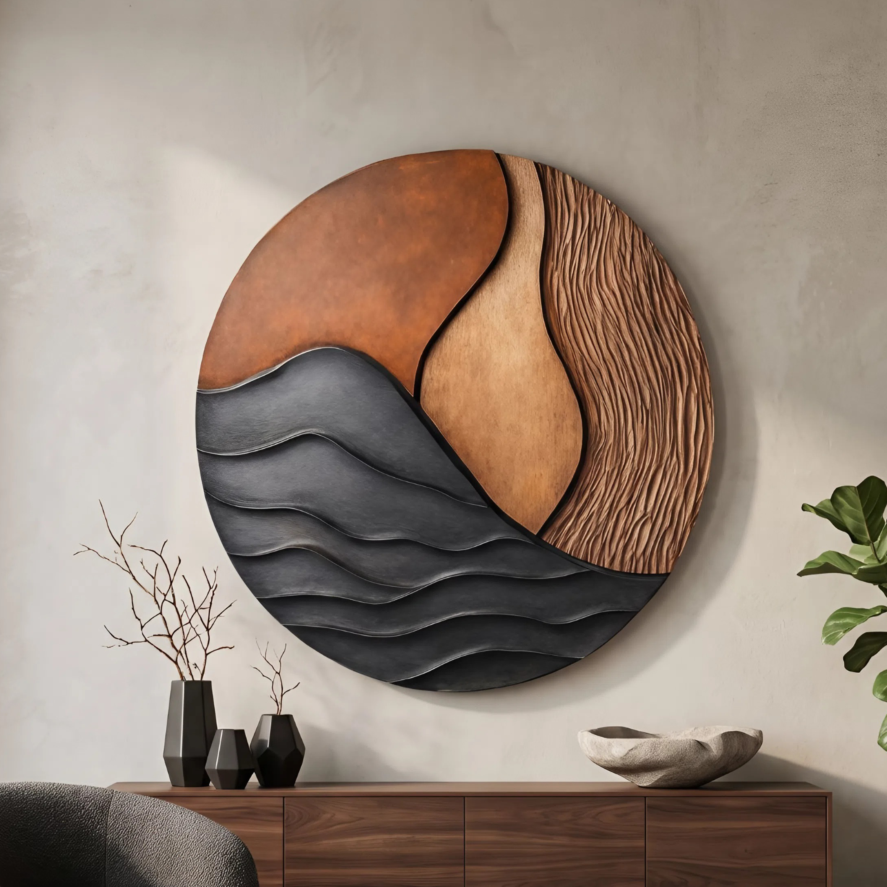Mid Century Wood Wall Art For Bedroom Modern Home Decor SILDTTNWA013