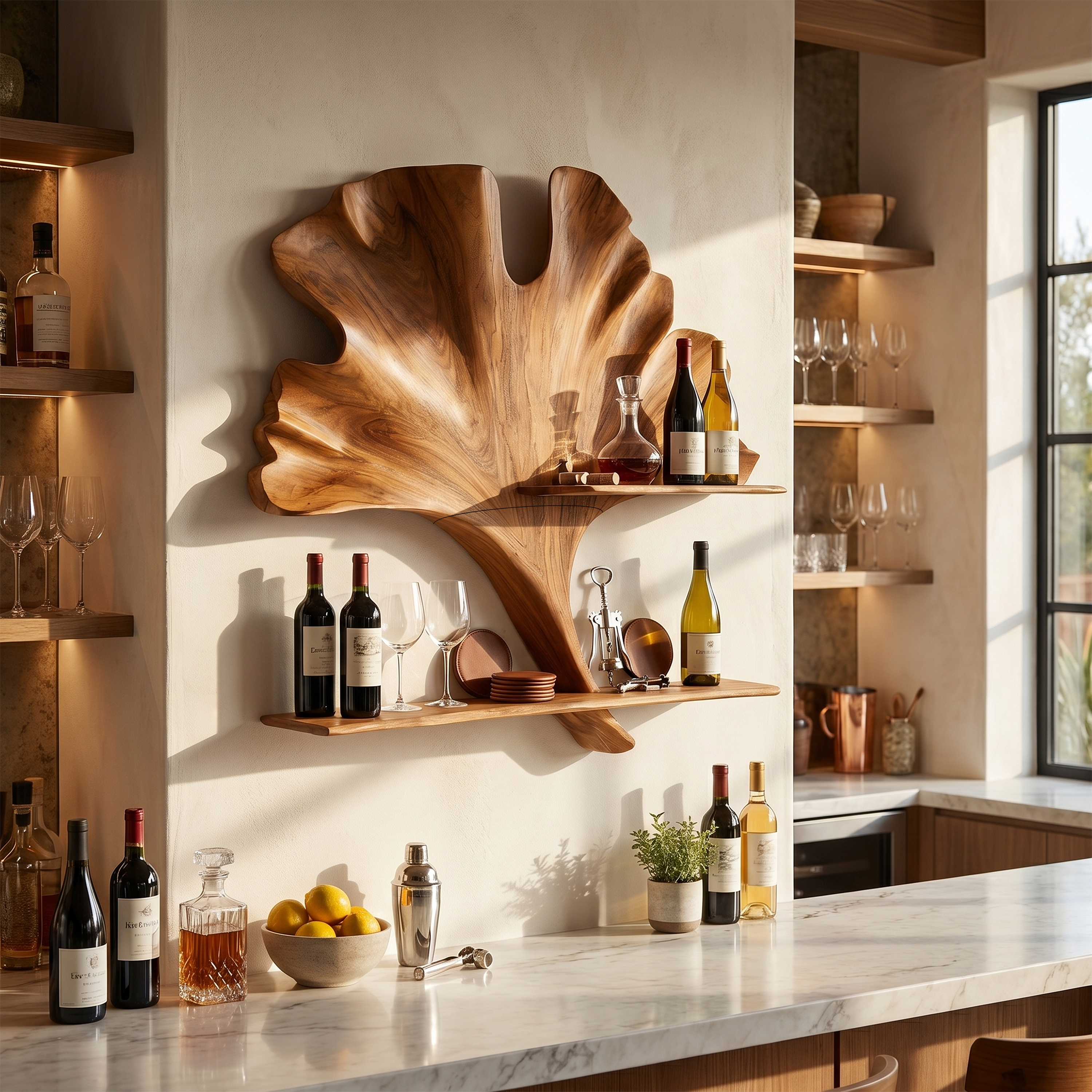Farmhouse Wall Wine Stand For Kitchen Bar Storage Nook SILDTTRWH079