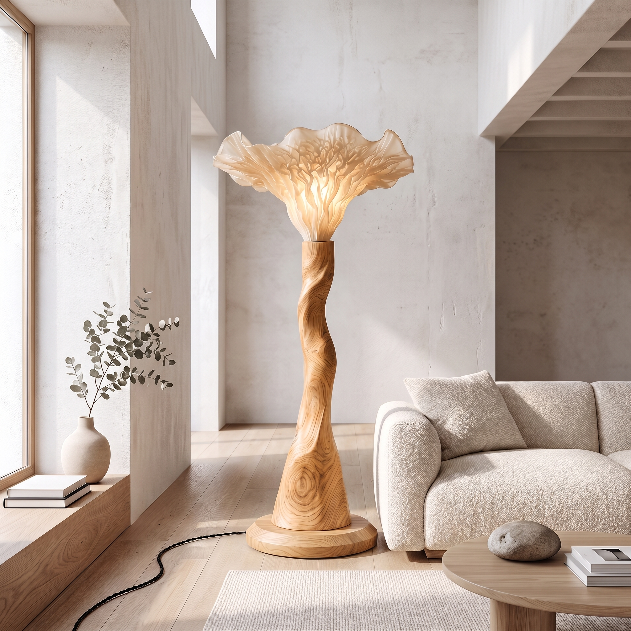 Modern Floor Lamp Organic Mushroom Design Living Room SINLSAFLP136