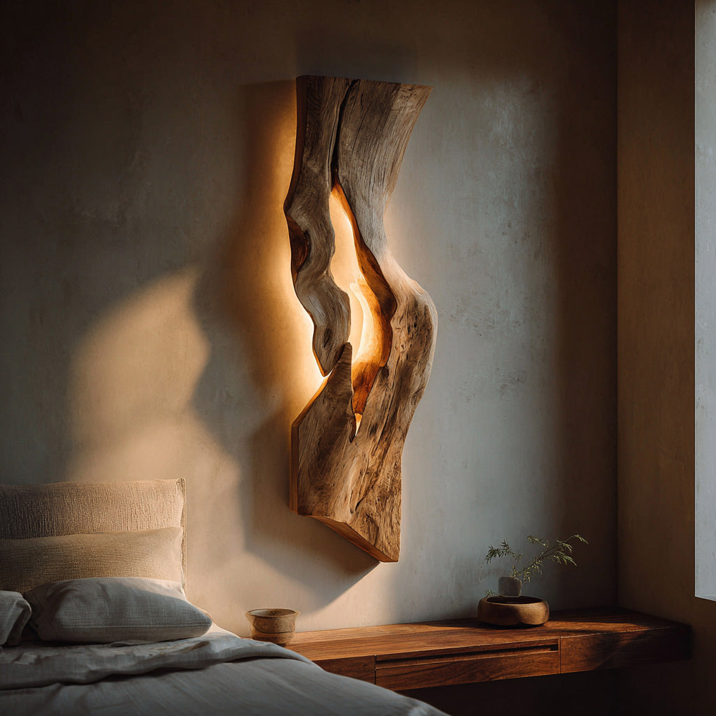 Rustic Wooden Wall Lamp For Bedroom Accent RTTHHNLAM048