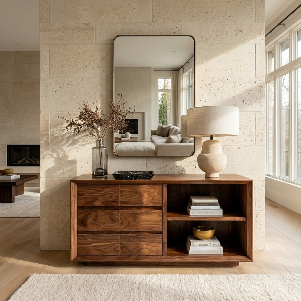 Wooden Console Table With Shelf And Drawer For Modern Home RTTHHNCS031