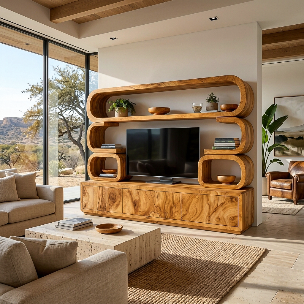 Contemporary Wooden TV Cabinet For Home Living Space RTTHTTTVC080