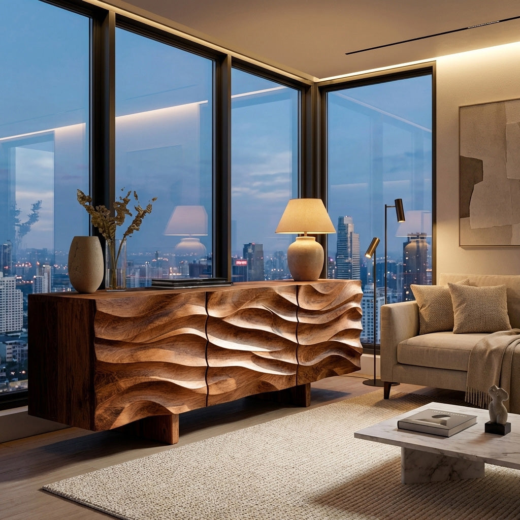 Organic Modern Wood Sideboard For Living Room RTTHHNSD037