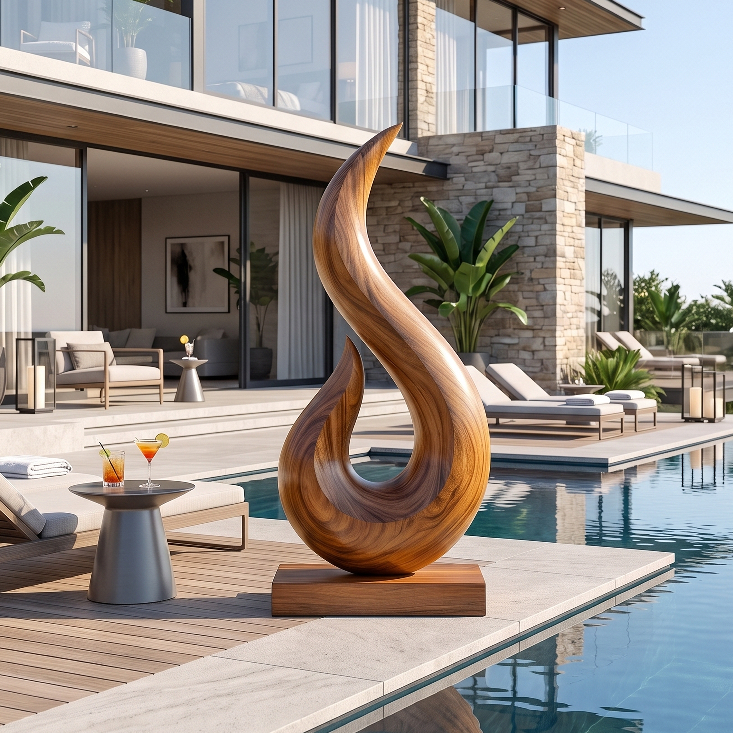Handcrafted Abstract Sculpture For Outdoor Wall Design SILDTTRAS010