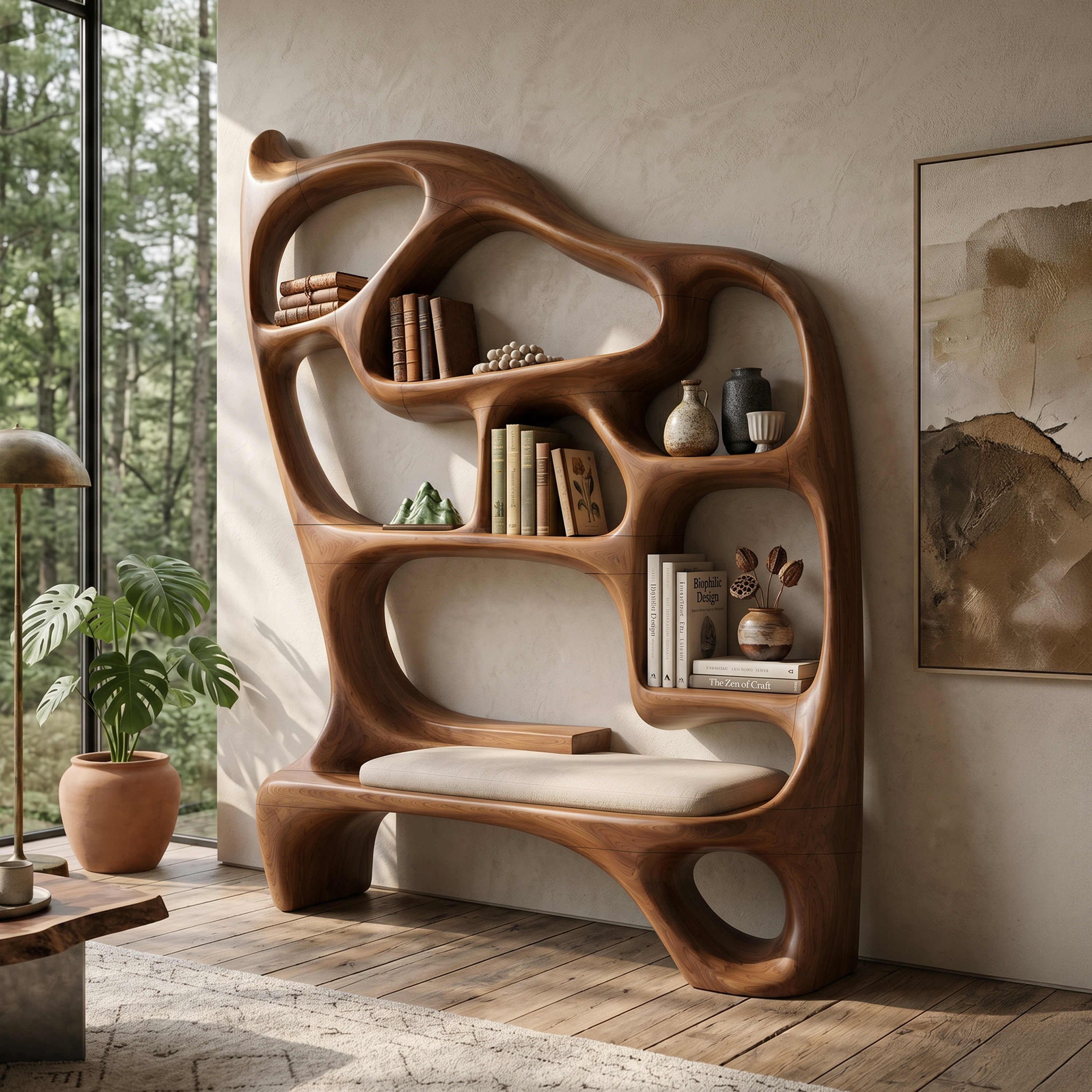 Mid Century Display Bookshelf For Open Living Area SILDTTNBS054