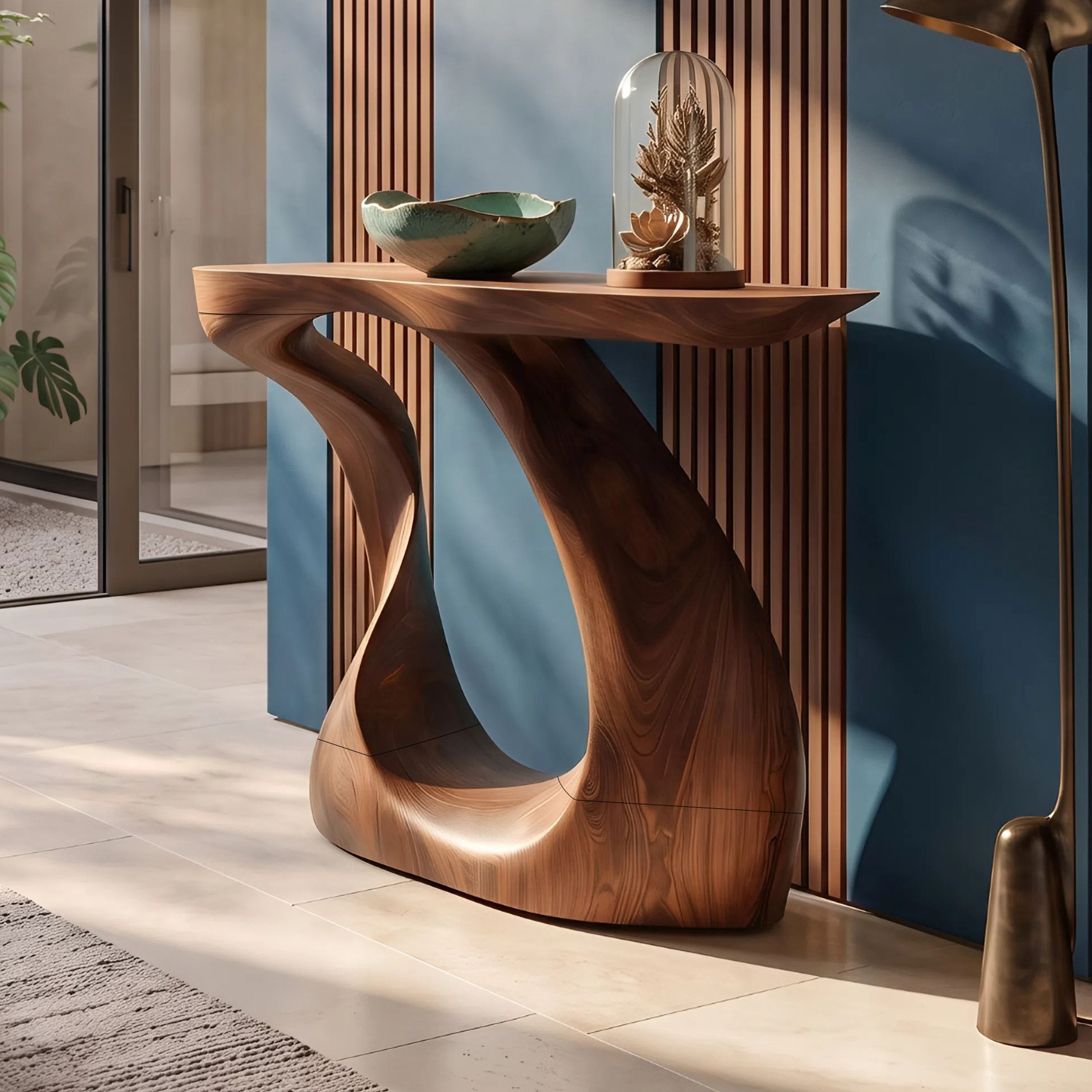 Modern Live Edge Entryway Table Sculptural Wood For Luxury Home Decor SILDTTNCS071