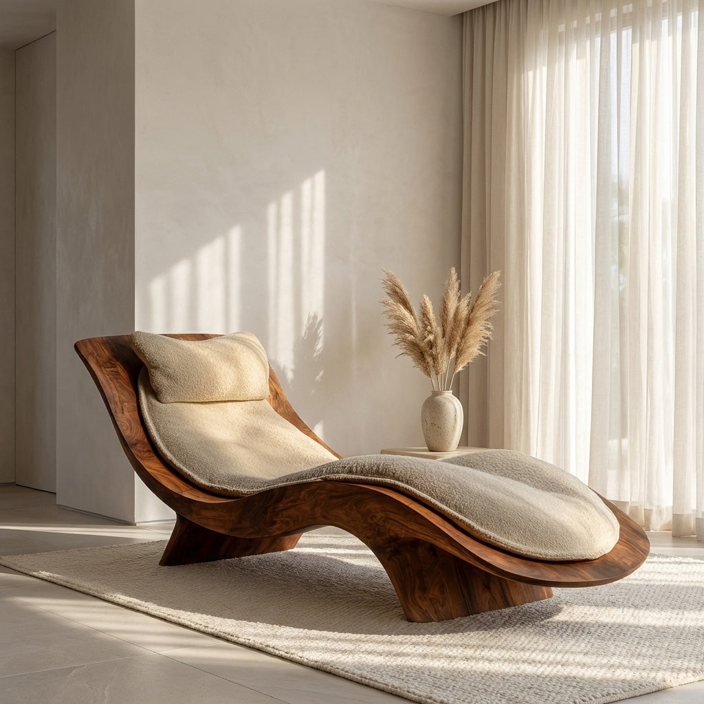 Contemporary Natural Wood Lounge Chair For Living Room RTTHHNSFA030