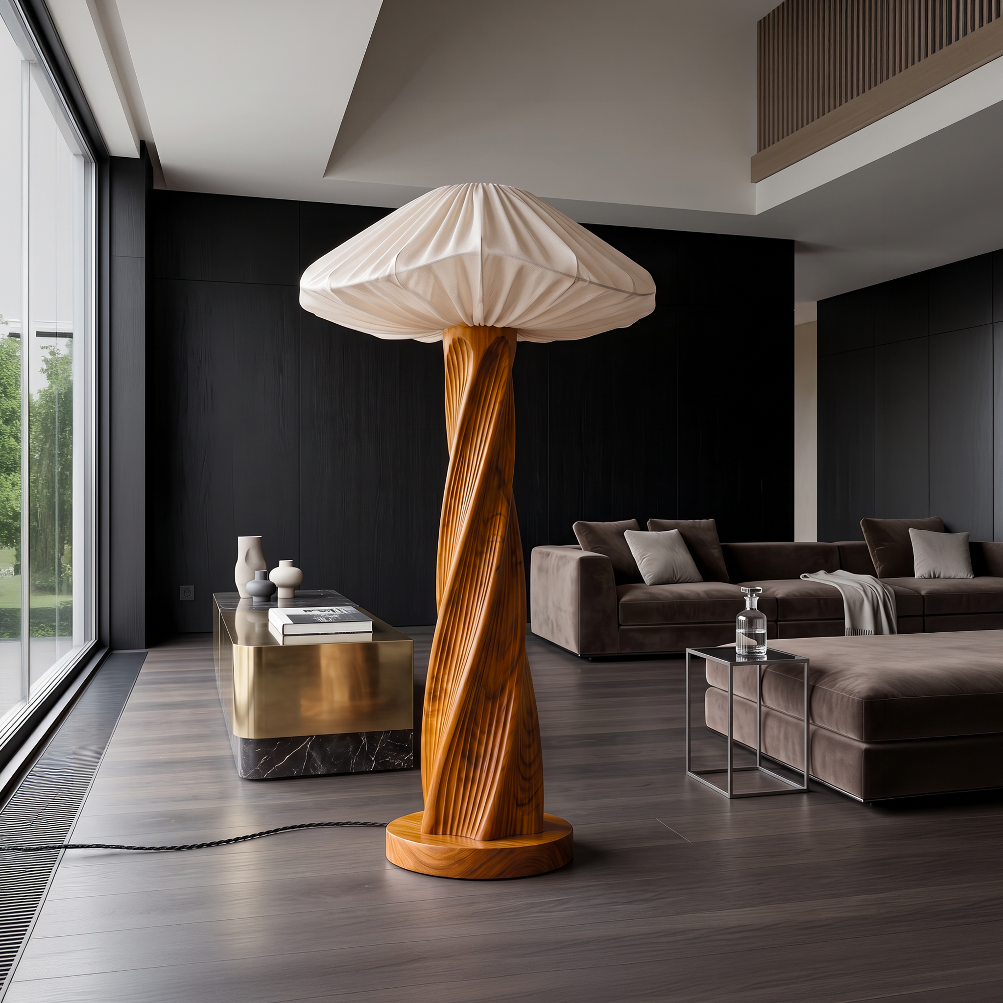 Rustic Mushroom Floor Lamp Twisted Tree Trunk Living Room SINLSAFLP135