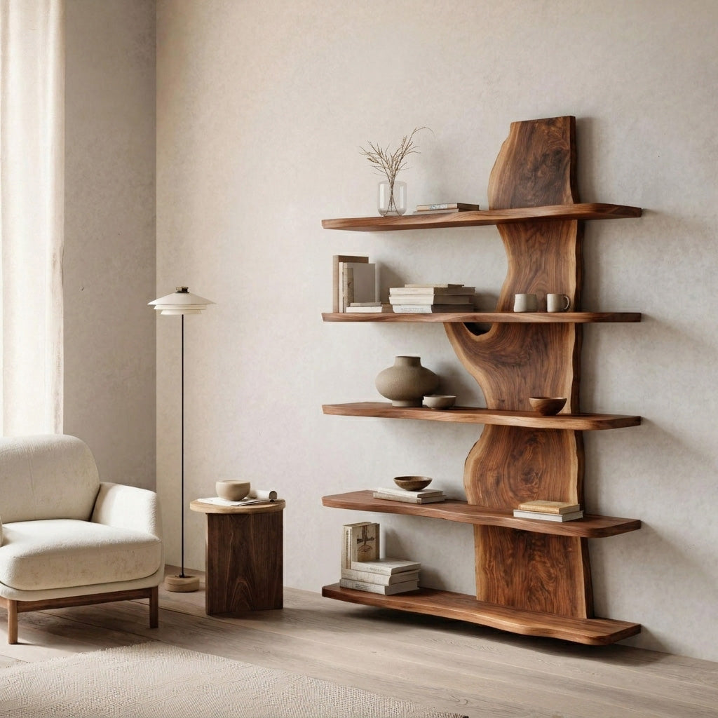 Handcrafted Natural Wood Standing Shelf For Home Storage RTTHHNSS019