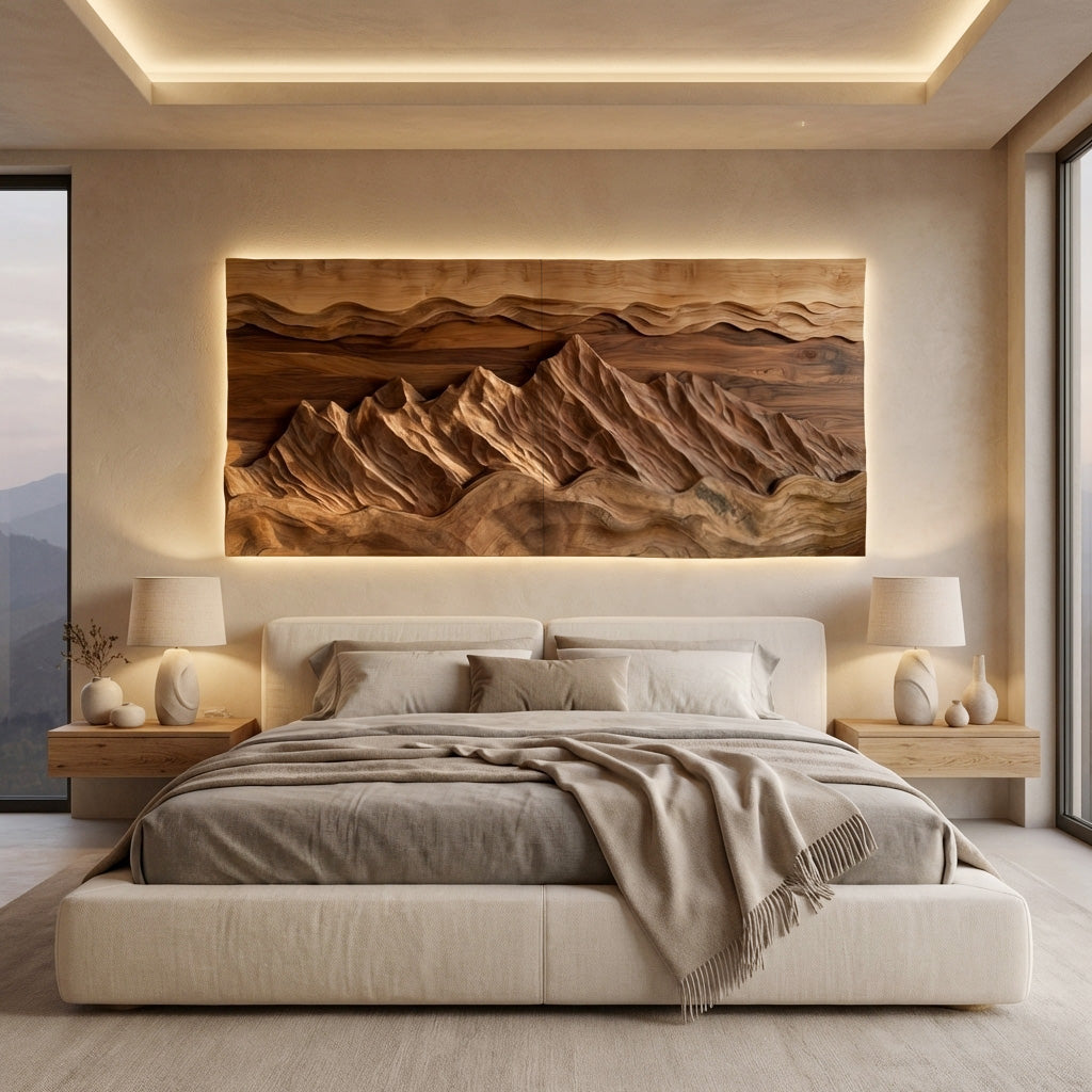 Organic Wood Wall Art Landscape Decor For Living Room RTTHHNWA172