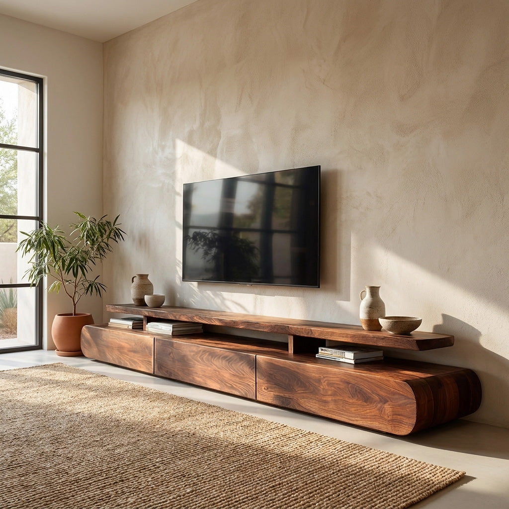 Modern Organic Natural Wood TV Stand For Living Room RTTHHNTVC103