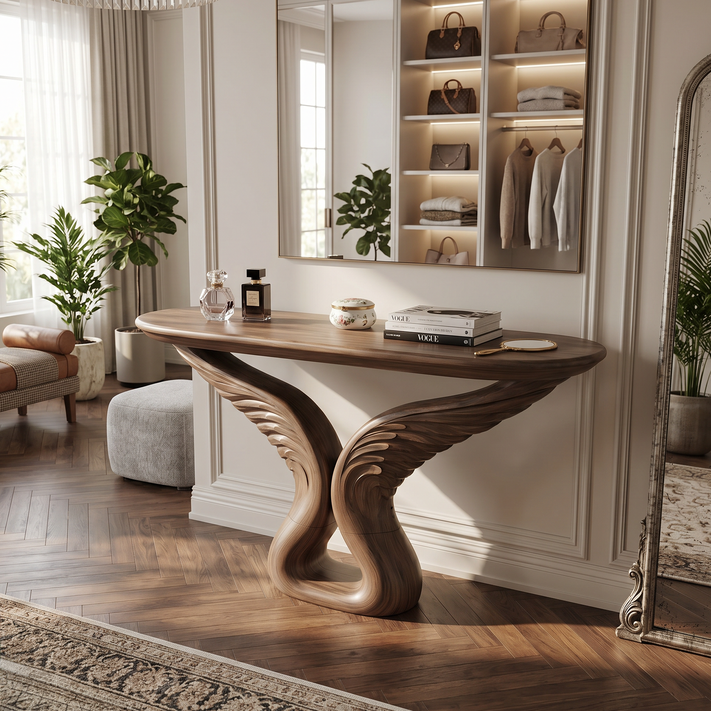 Organic Arch Base Console Table Contemporary Hallway SILDTTRCS082