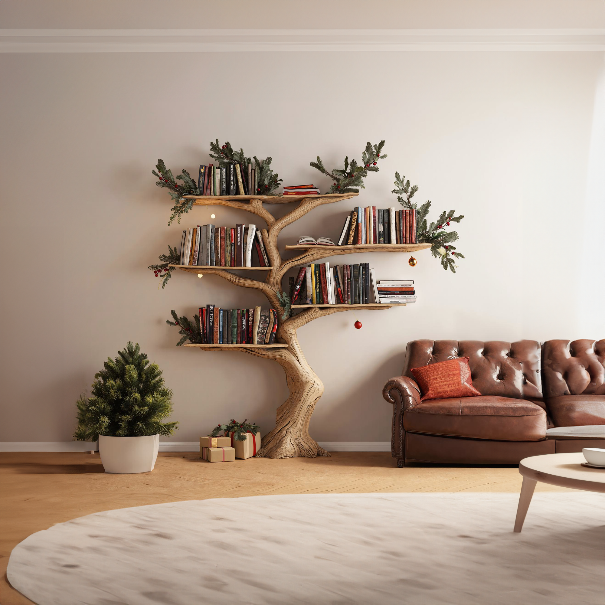 Tree Branch Shelf Custom Bookcase Rustic Decor SINLTB078