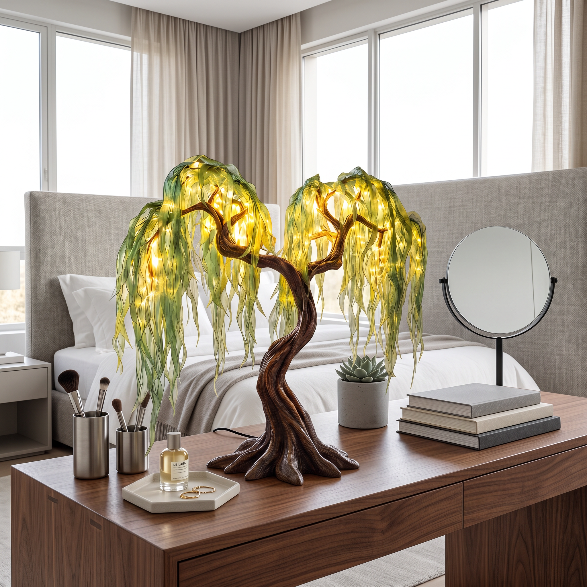 Rustic Fairy Light Tree Table Lamp For Nightstand SINLSATL021