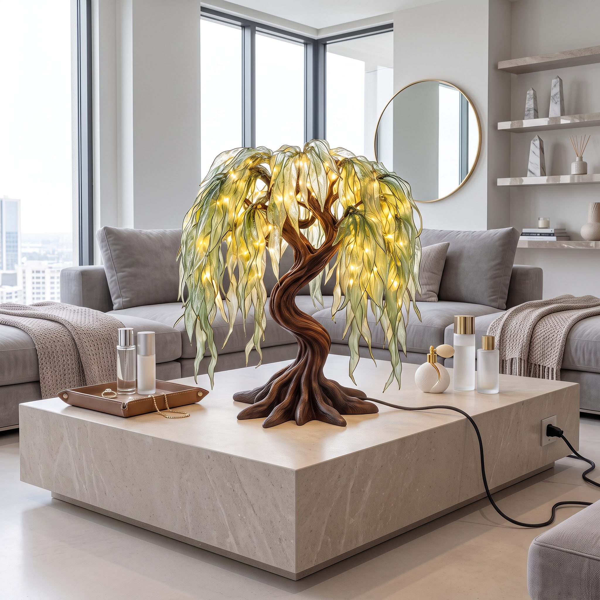 Modern Sculptural Bonsai Tree Table Lamp For Living Room SINLSATL022
