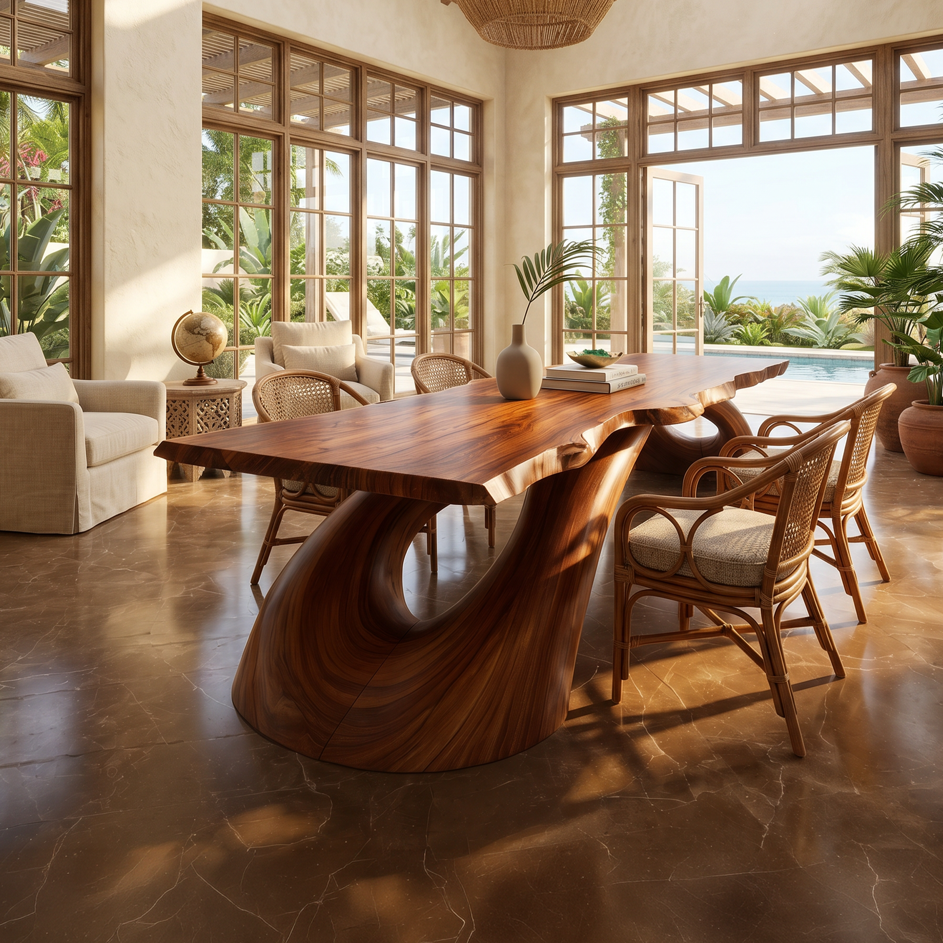 Modern Live Edge Dining Table For Open Concept Dining SILDTTNDN031