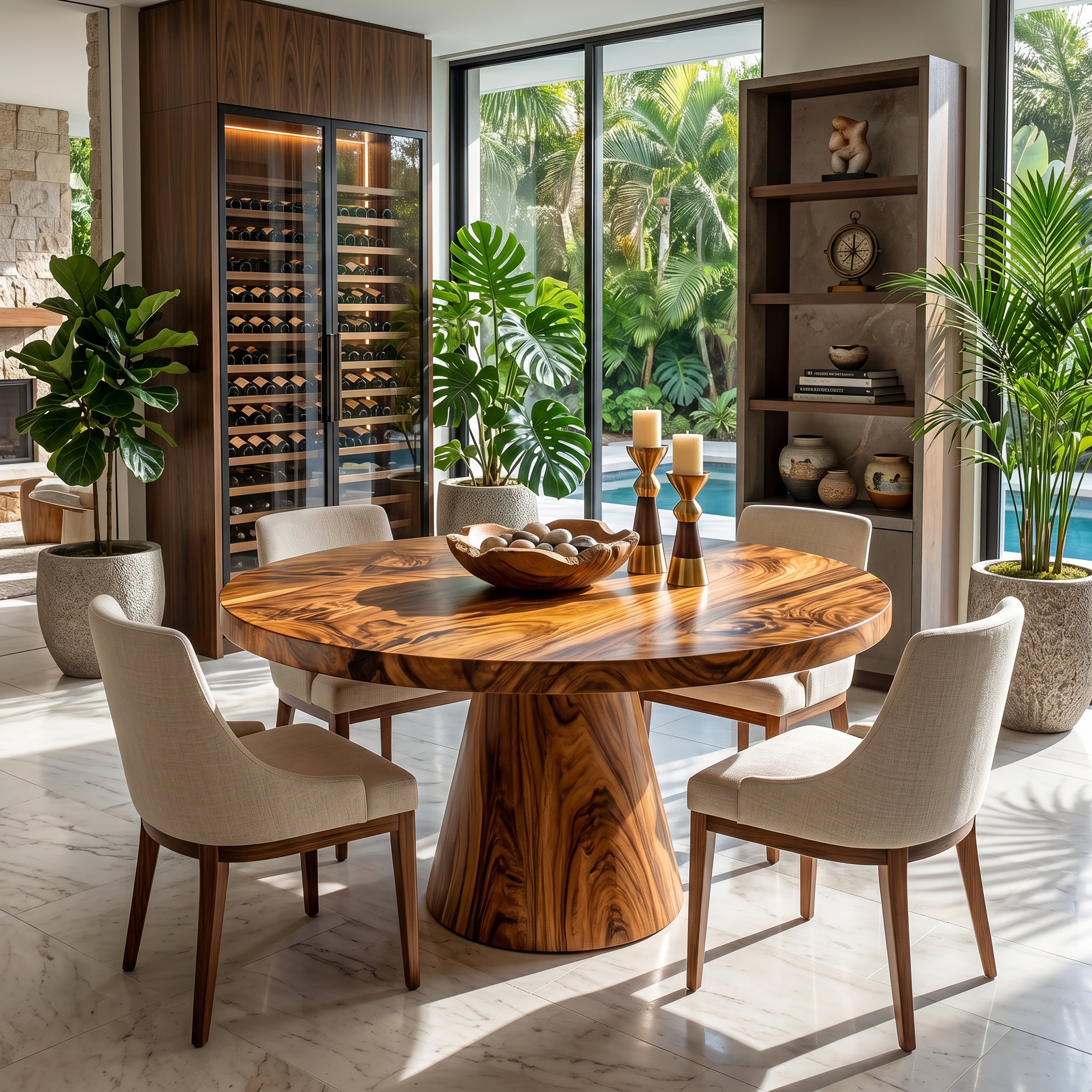 Luxury Round Center Table For Wine Dining Room SILDTTRDN081
