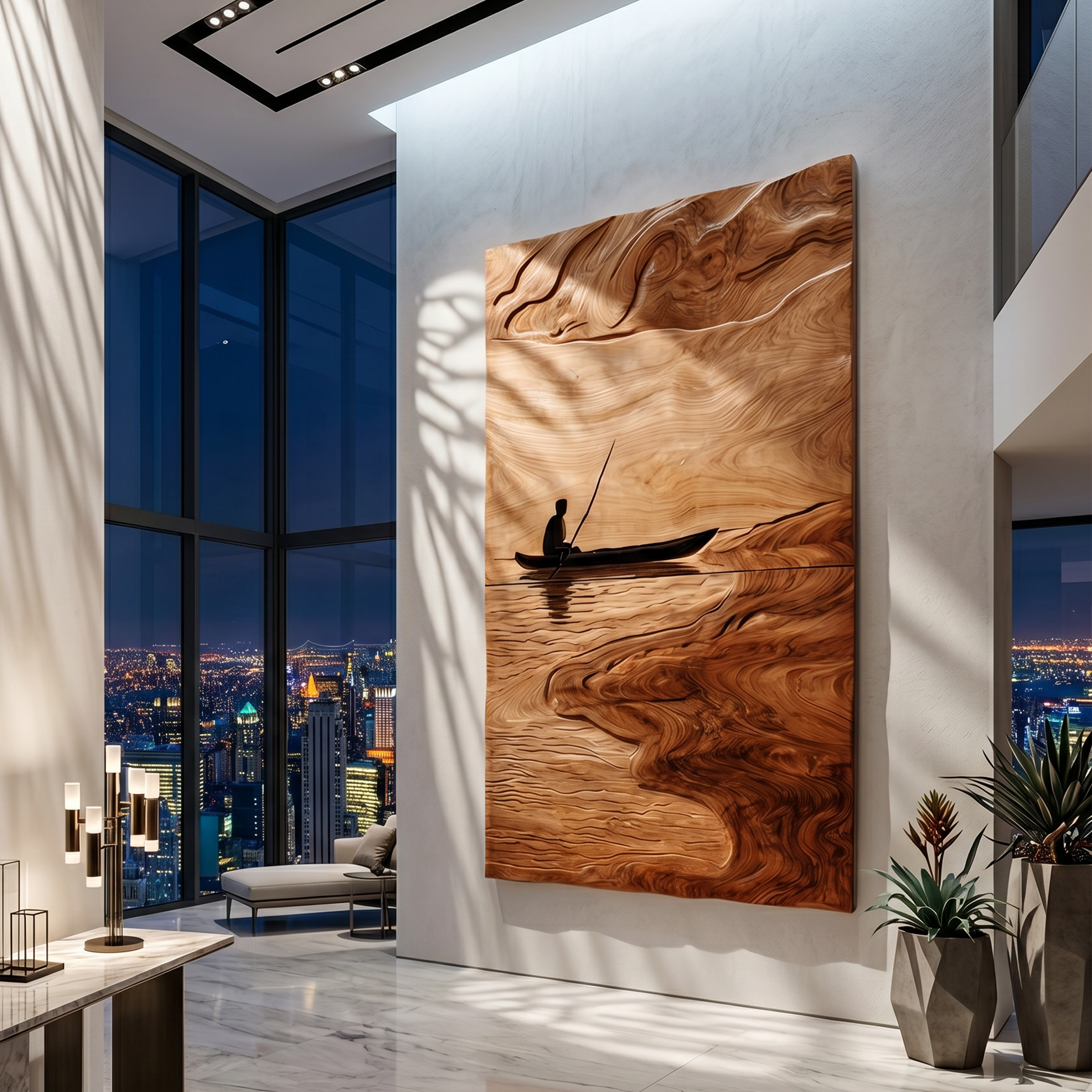 Contemporary Lake Wood Wall Art For Modern Rustic Living Room Decor SILDTTRWA095