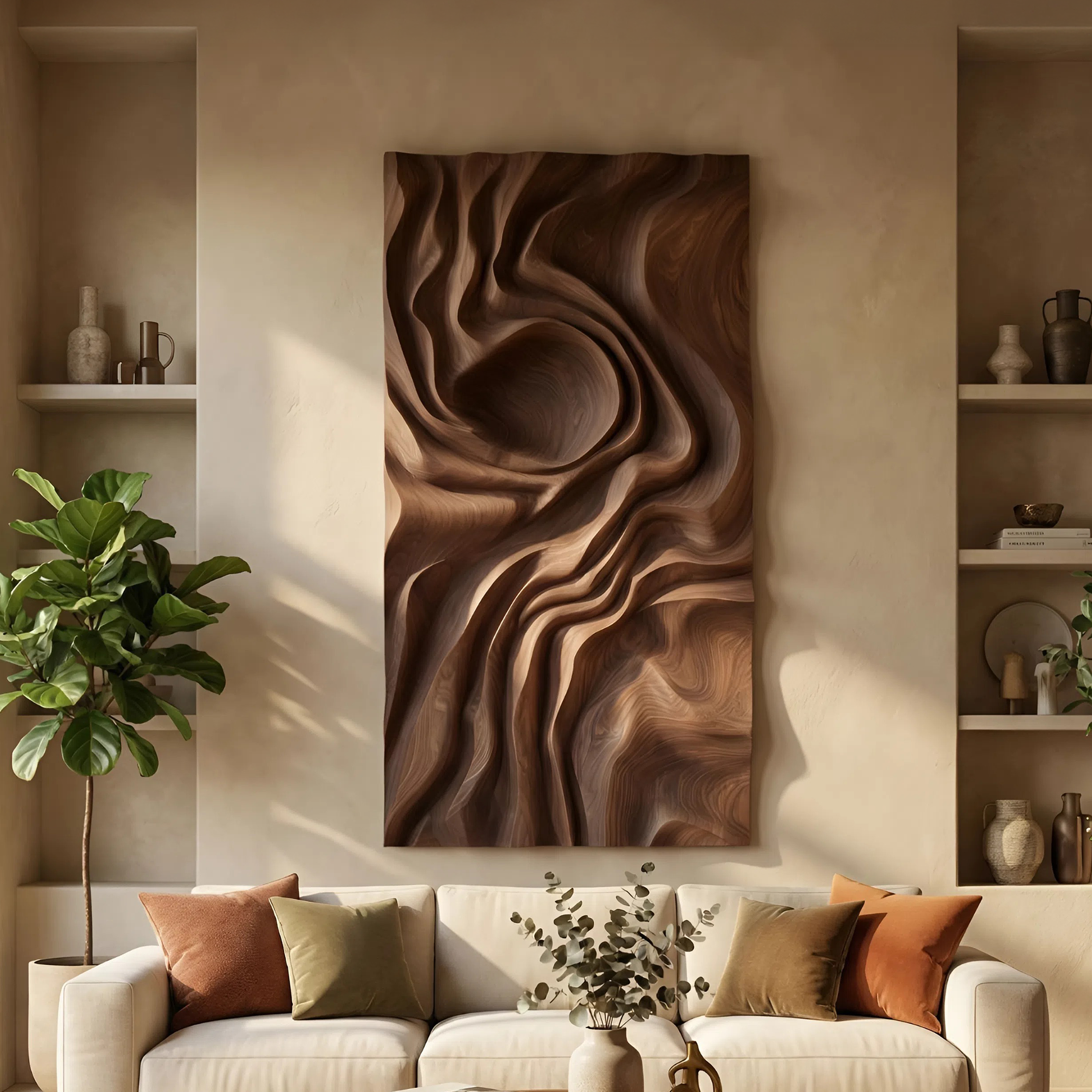 Mid Century Abstract Figure Wall Art Panel For Living Room SILDTTNWA066