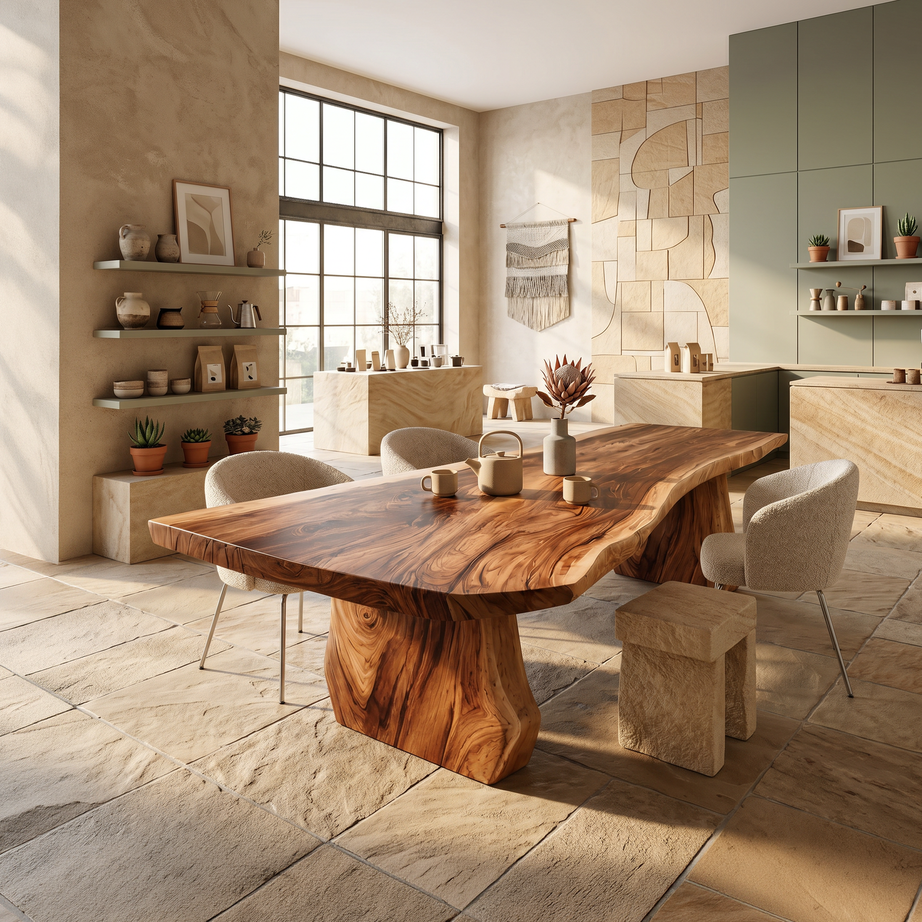 Contemporary Sculpted Base Dining Table For Modern Dining Interior SILDTTNDN034