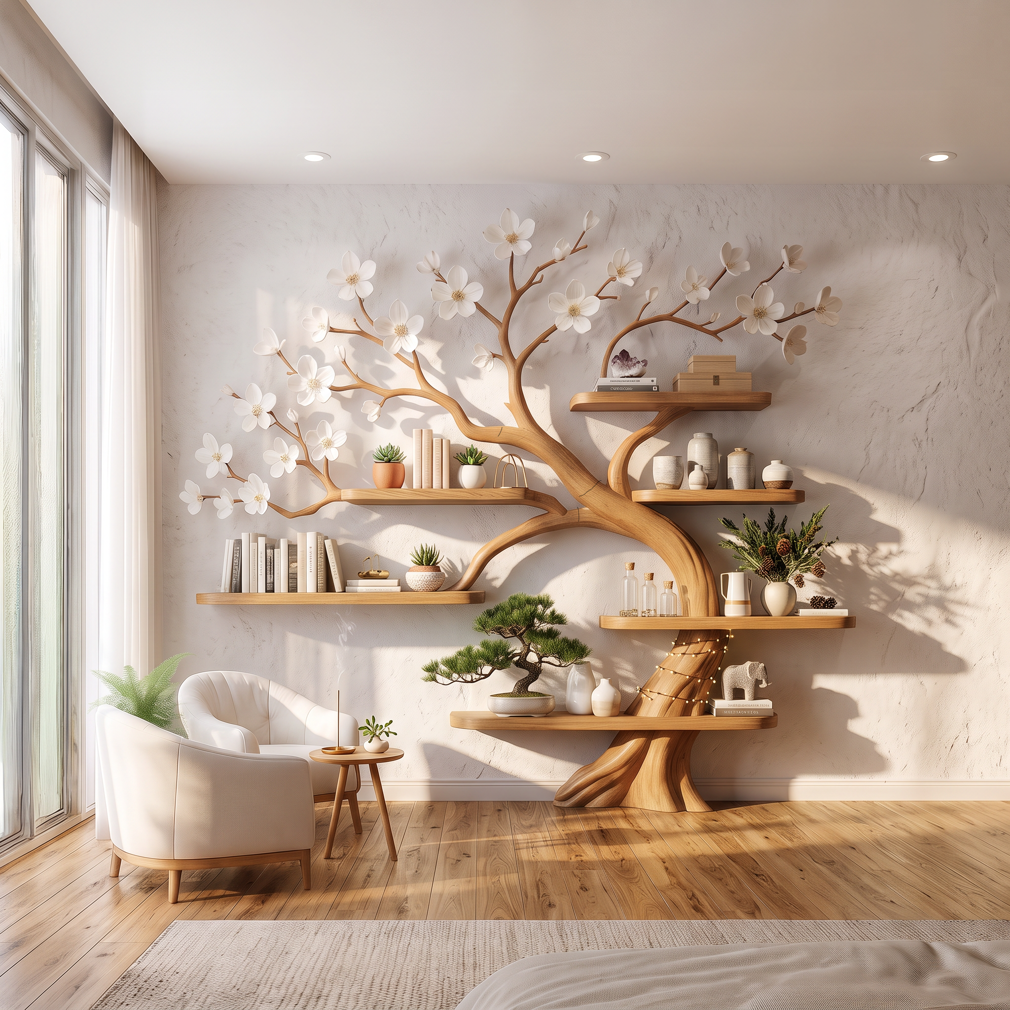 Rustic Tree Branch Shelf Nursery Kids Room SINLSATB227