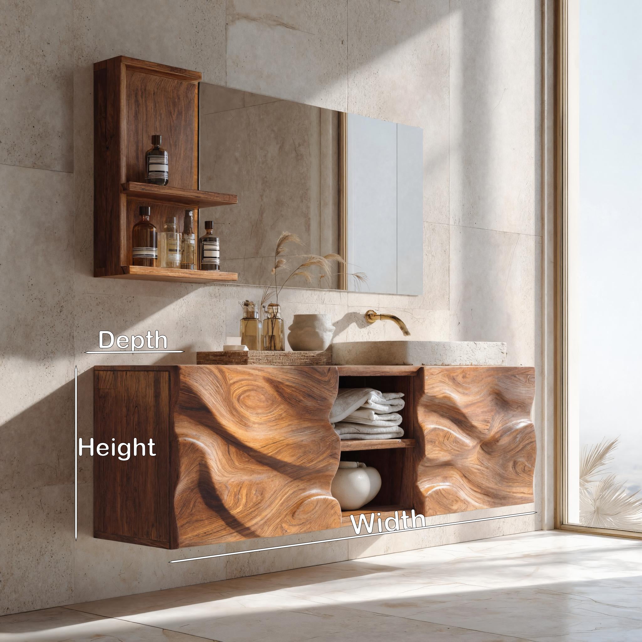 Handcrafted Wall Bathroom Vanity For Modern Bathroom RTTHHNBRV001