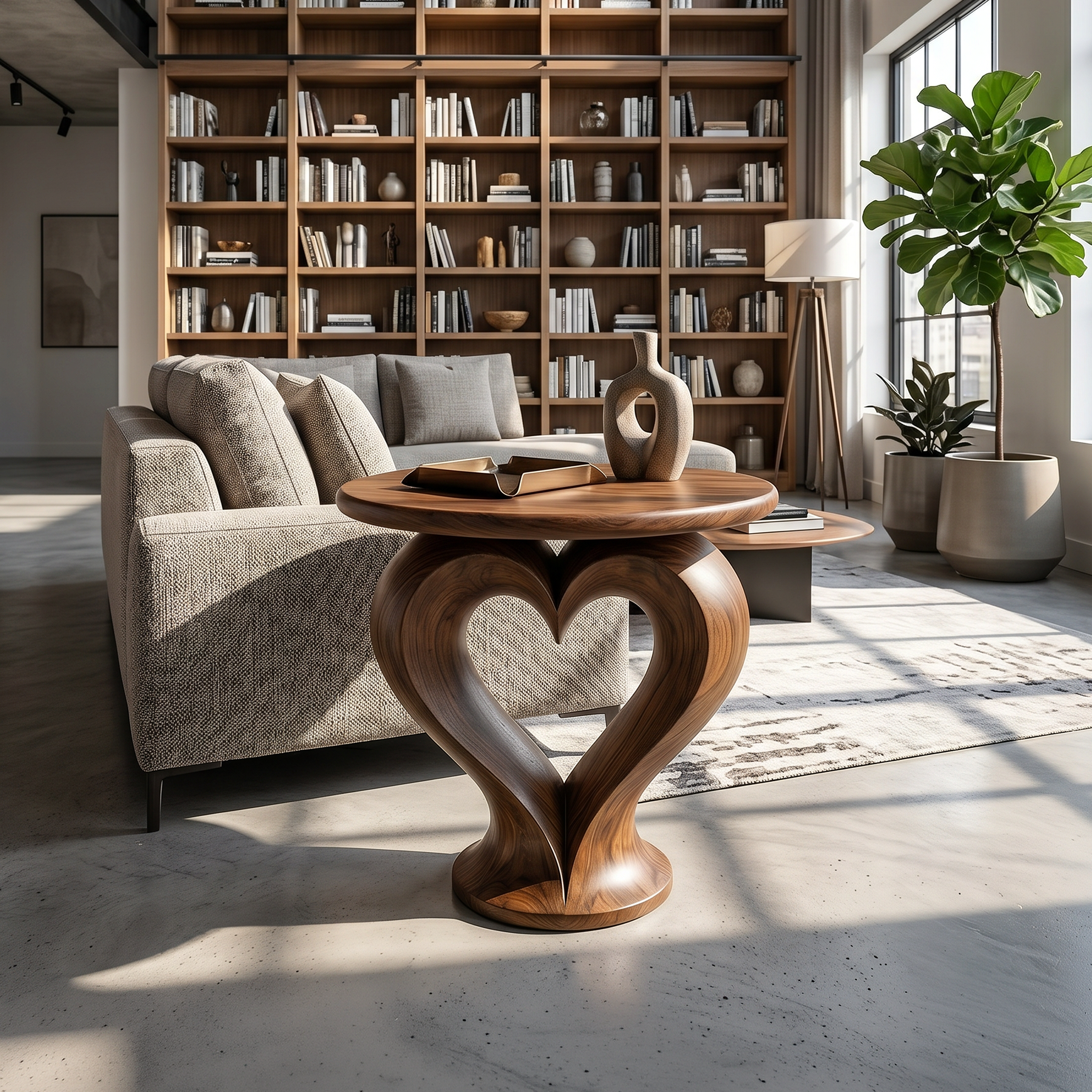 Modern Heart Base Accent Table Designer Library SILDTTRSTA033