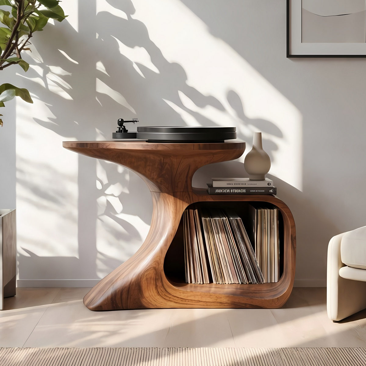 アート・デザイン・音楽 A New Design for Living Handcrafted Record Stand Artisan Living Room Decor SILDTTNRPT002