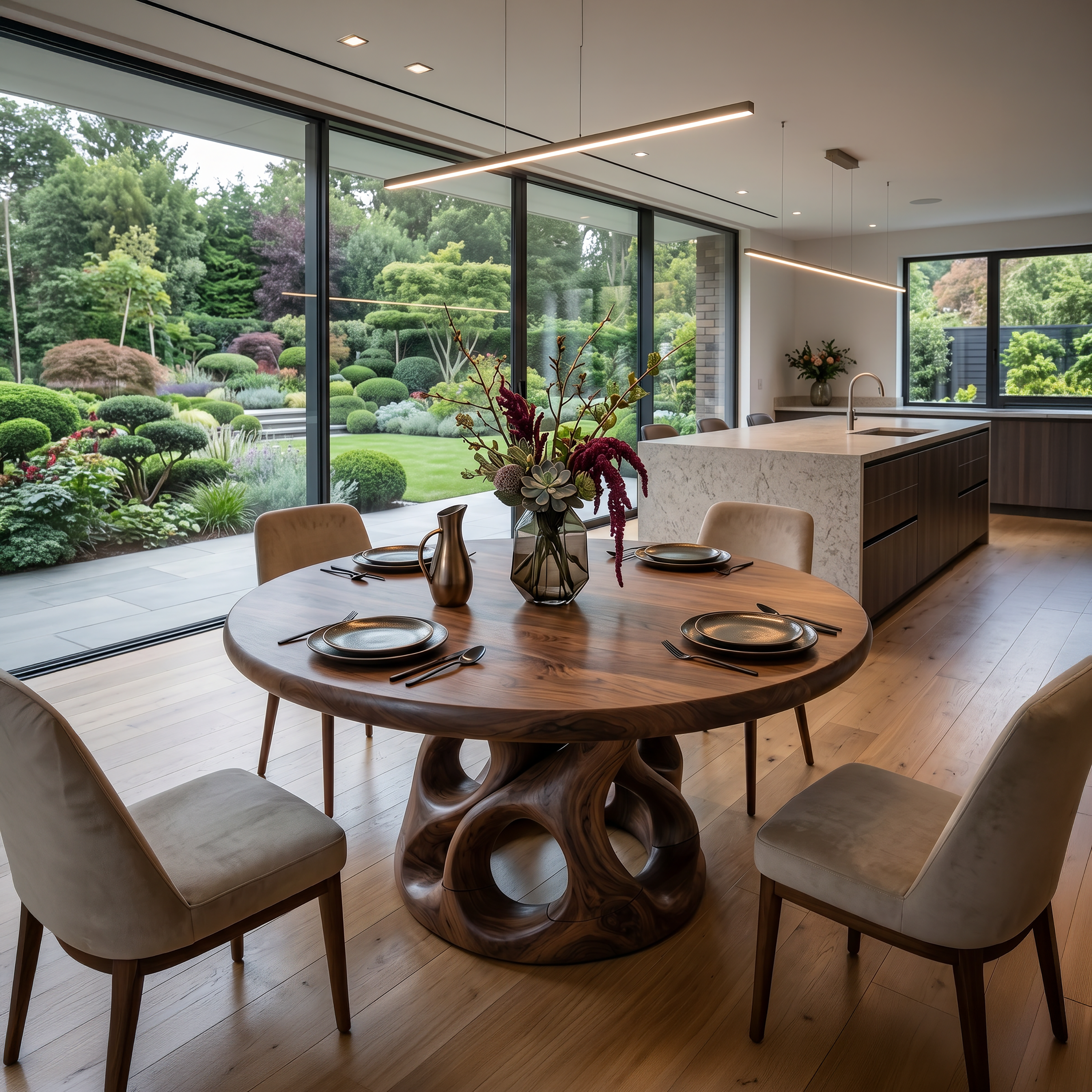 Sculptural Round Kitchen Table For Garden View Room SILDTTRDN065