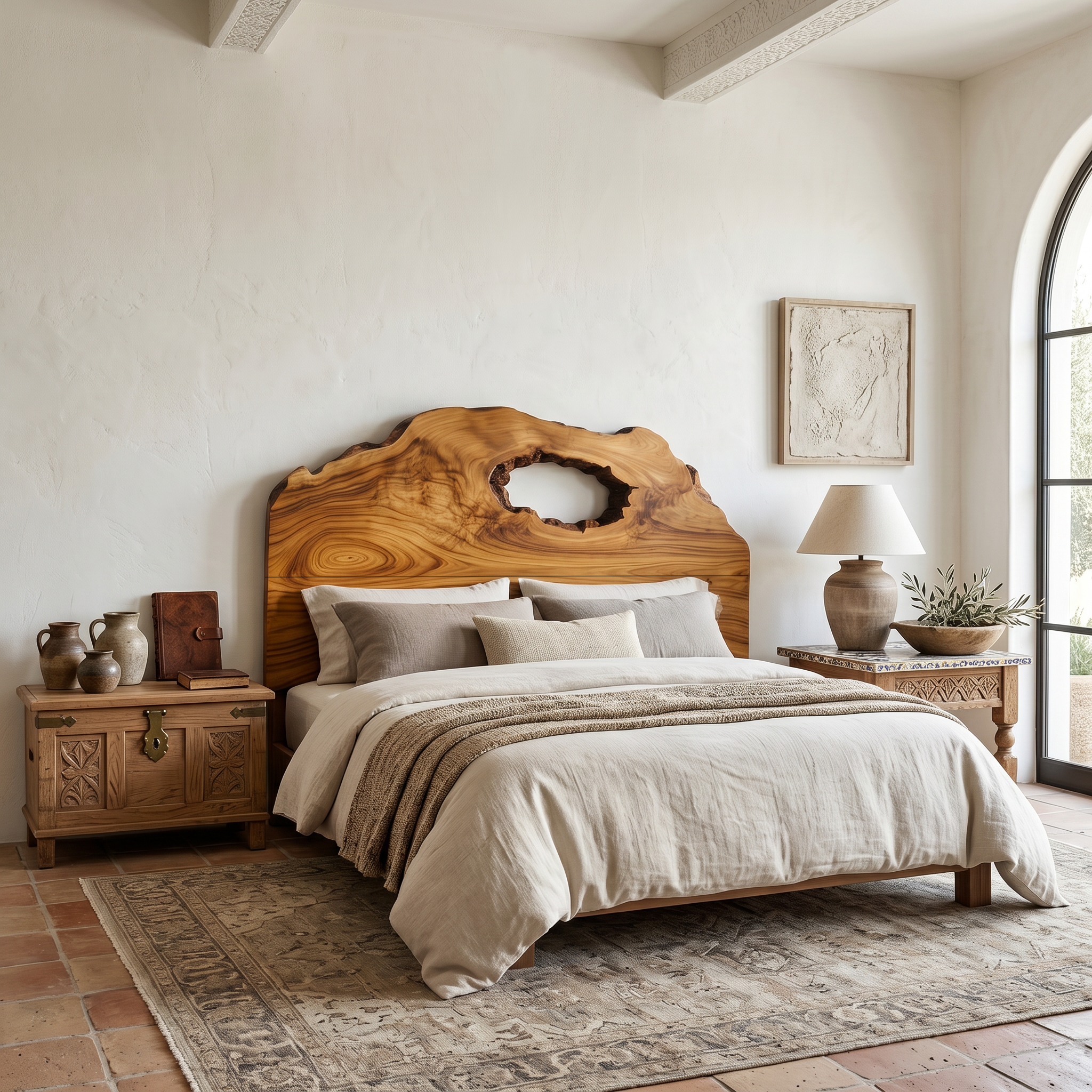Organic Headboard Wooden Bed Headboard For Bedroom SINLSAHB065