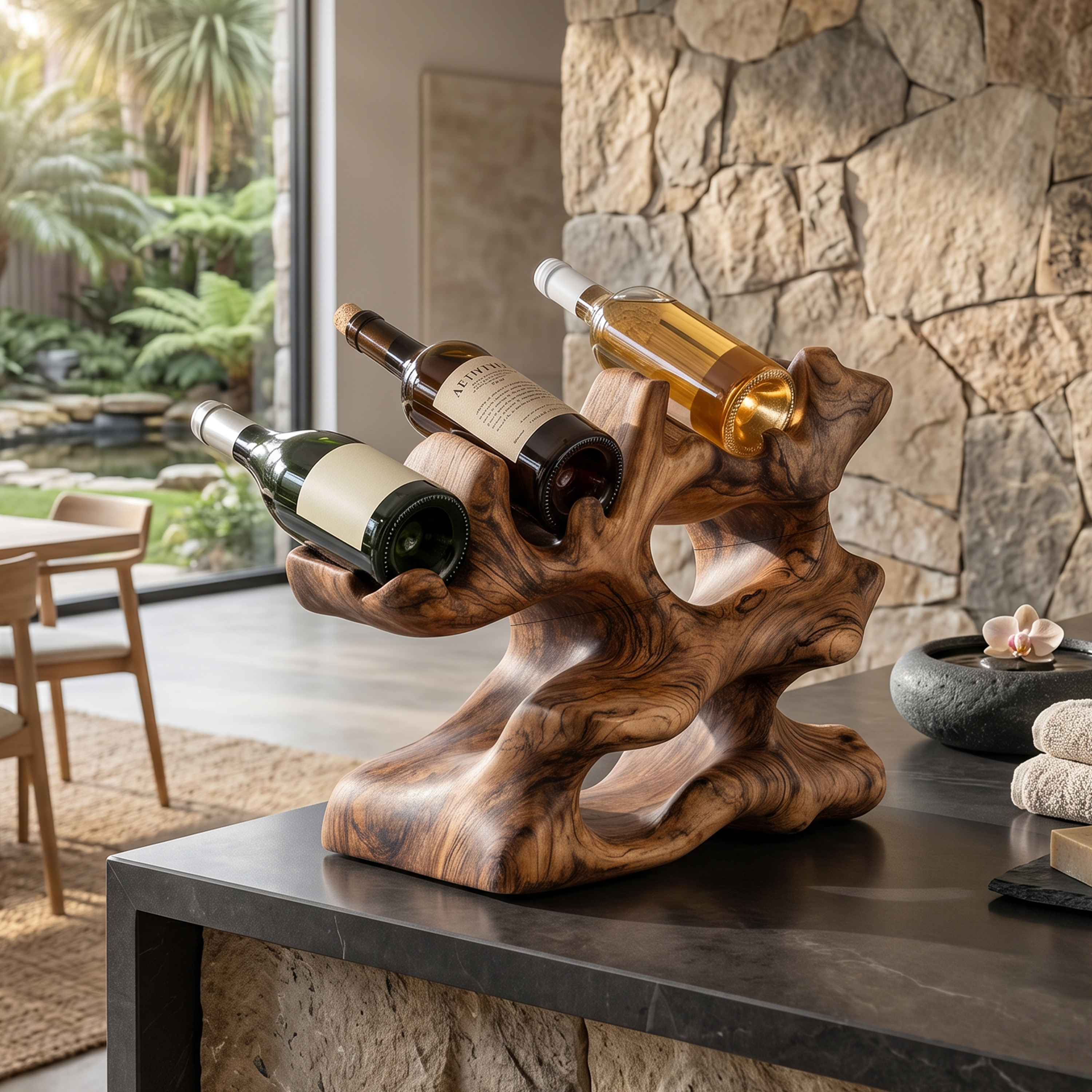 Rustic Wine Rack For Kitchen Island Rustic Feature SILDTTNWH014