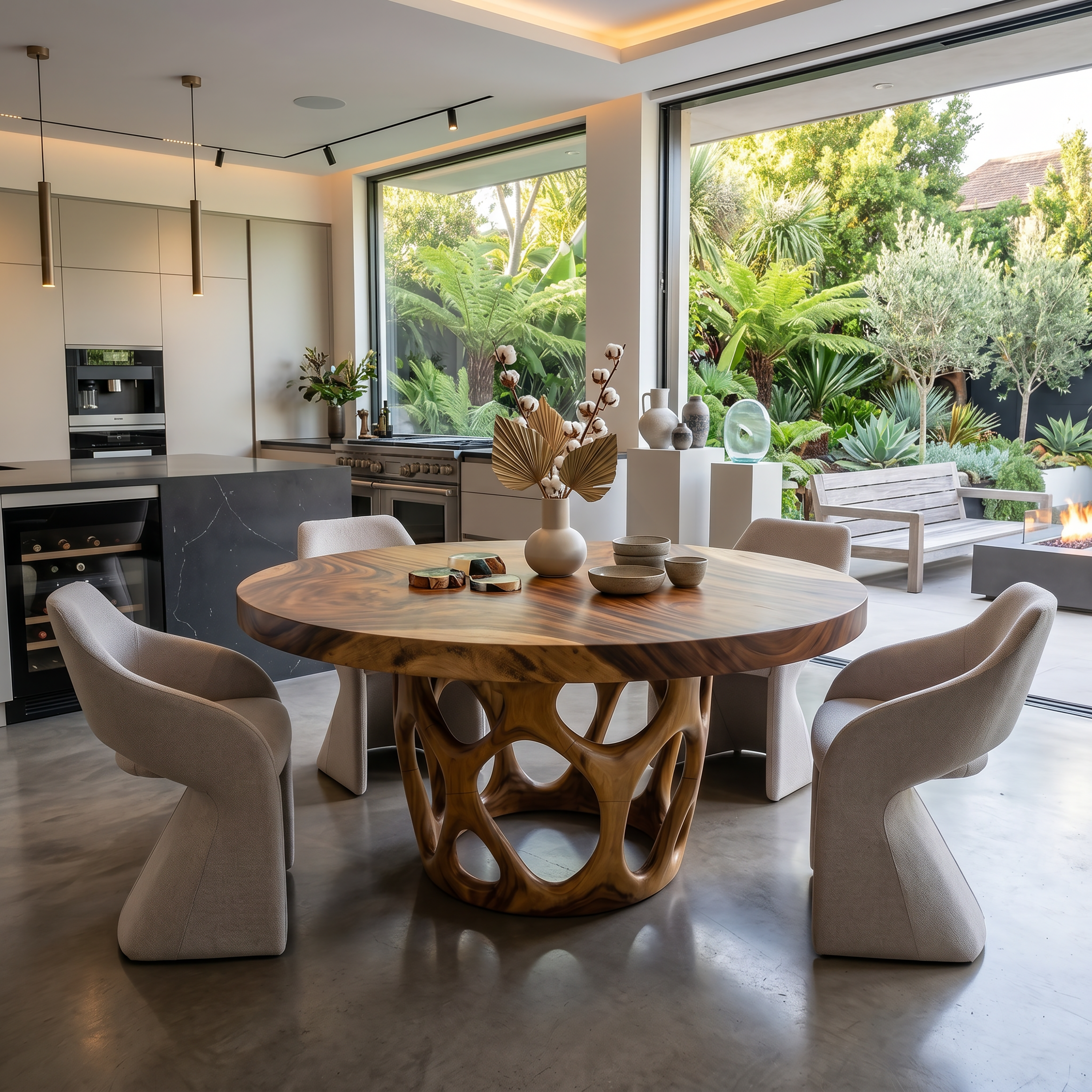 Modern Round Gathering Table For Garden View Room SILDTTRDN061