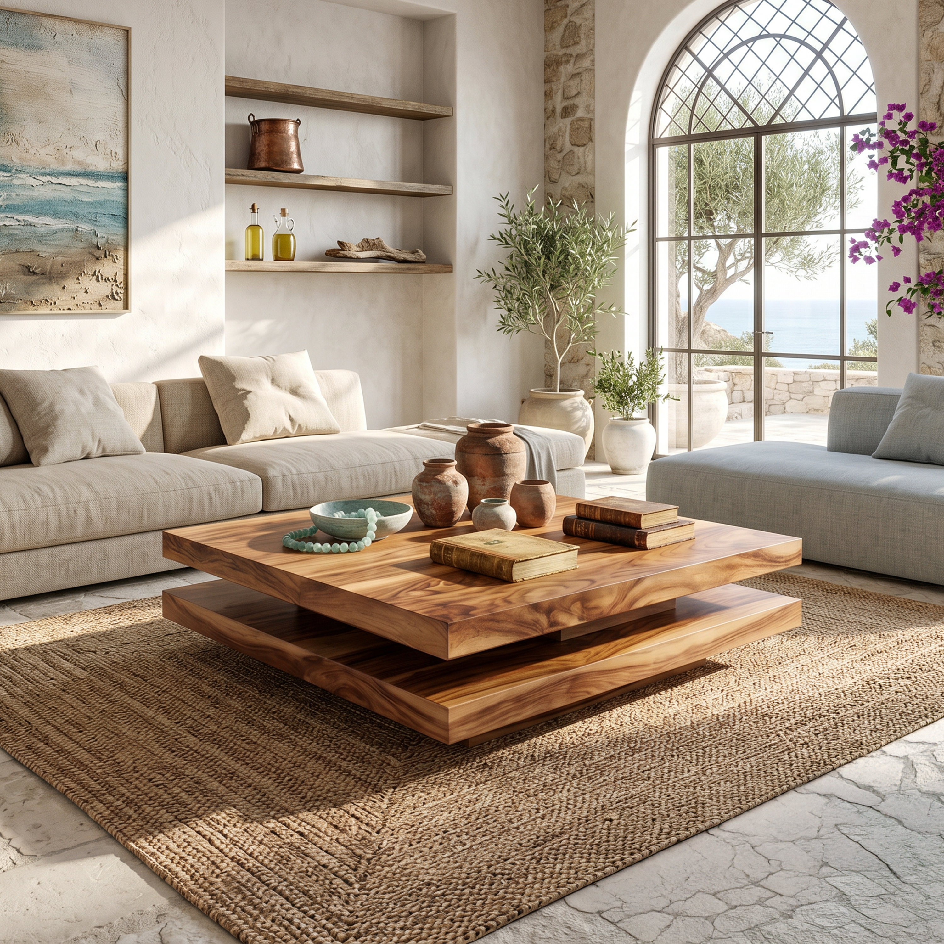 Modern Rustic Wooden Live Edge Coffee Table For Living Room SILDTTRCF045