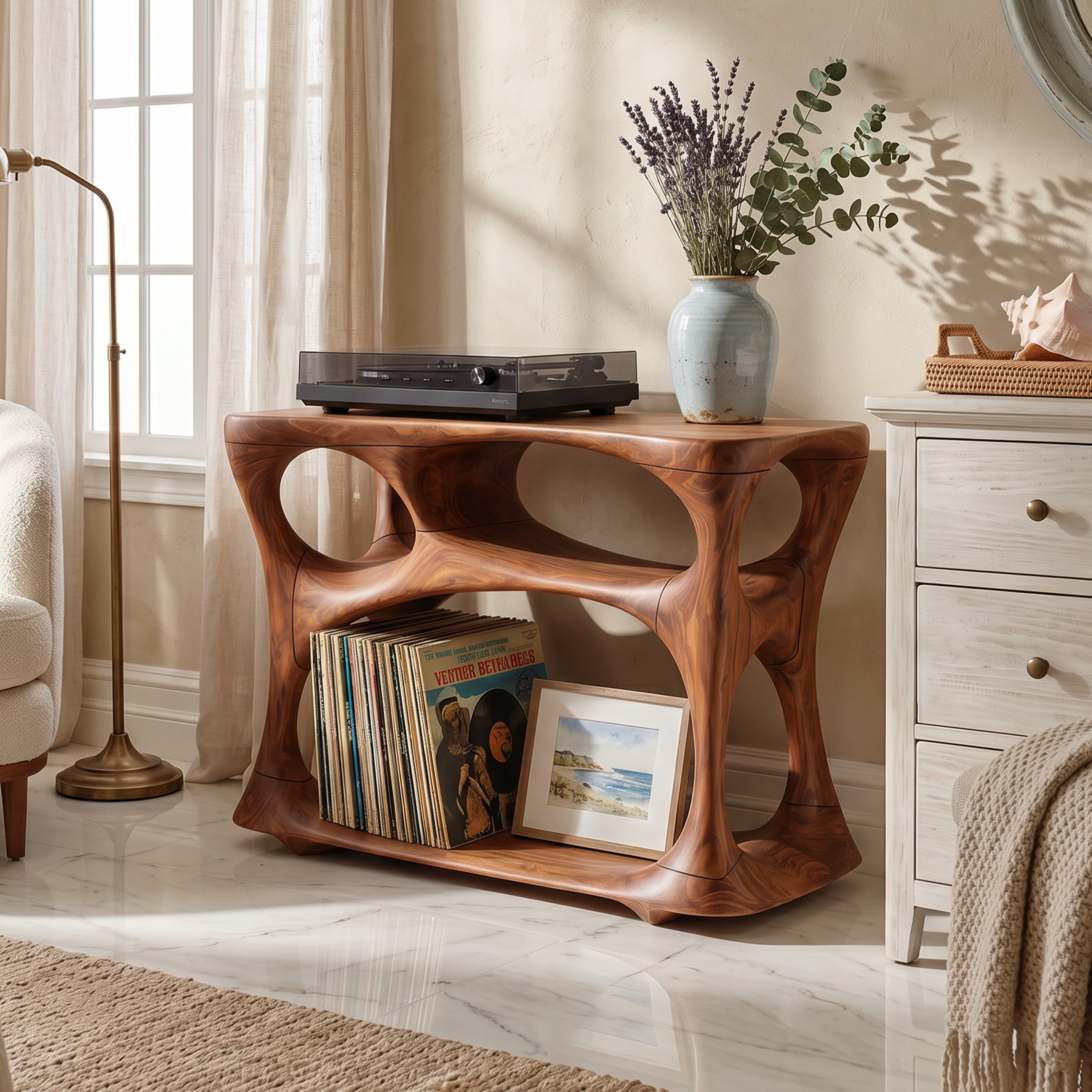 Mid Century Audio Console Stand For Listening Lounge Area SILDTTNRPT025