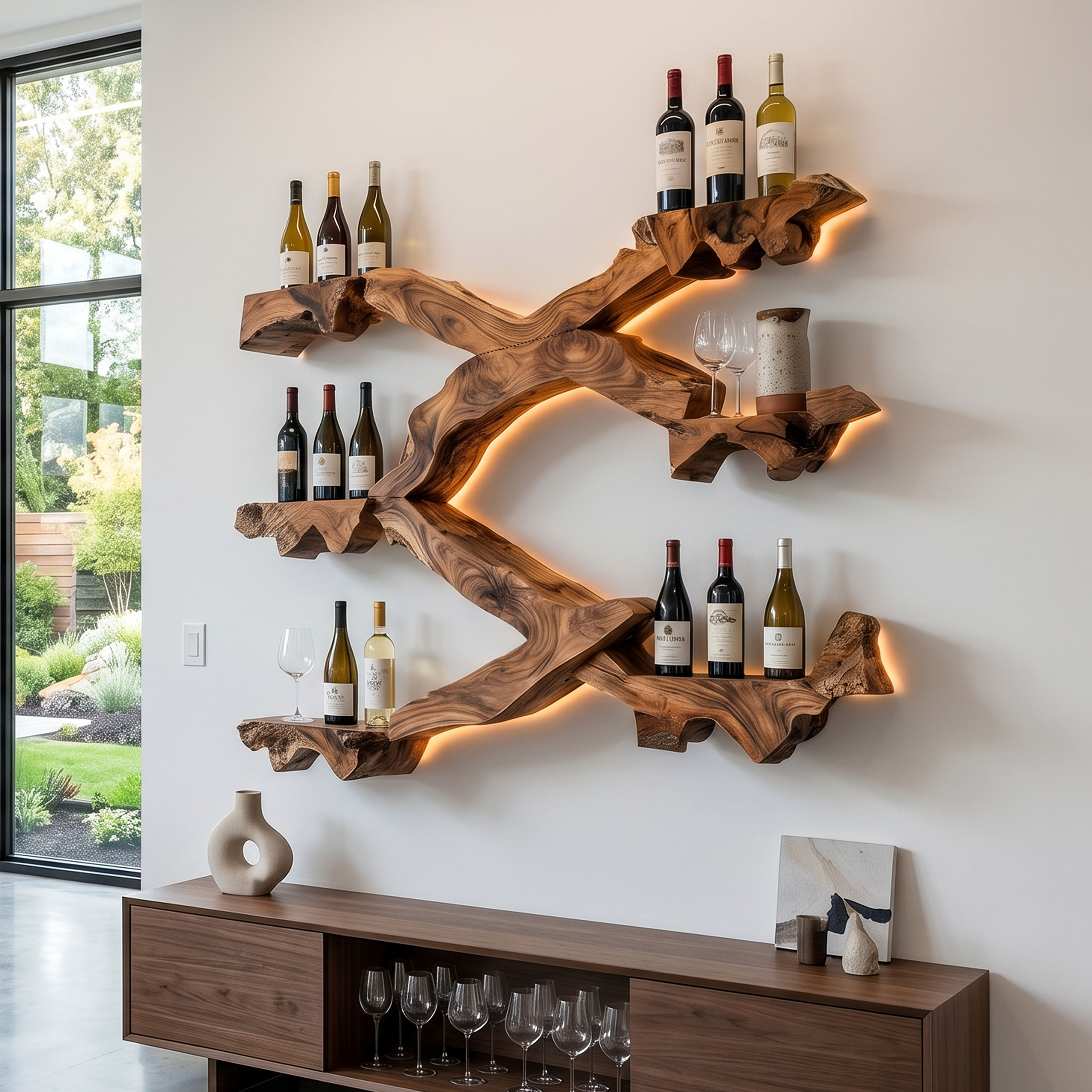 Rustic Wine Stand For Kitchen Vintage Organizer Shelf SILDTTRWH014