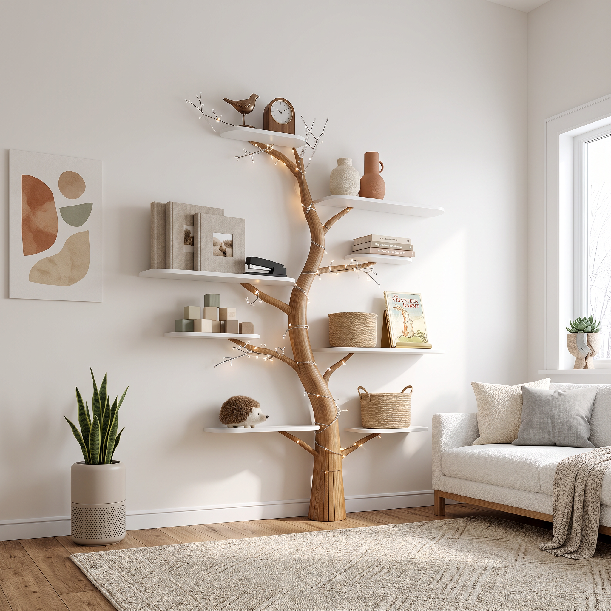 Midcentury Tree Shelf Kids Room Nursery SINLSATB255
