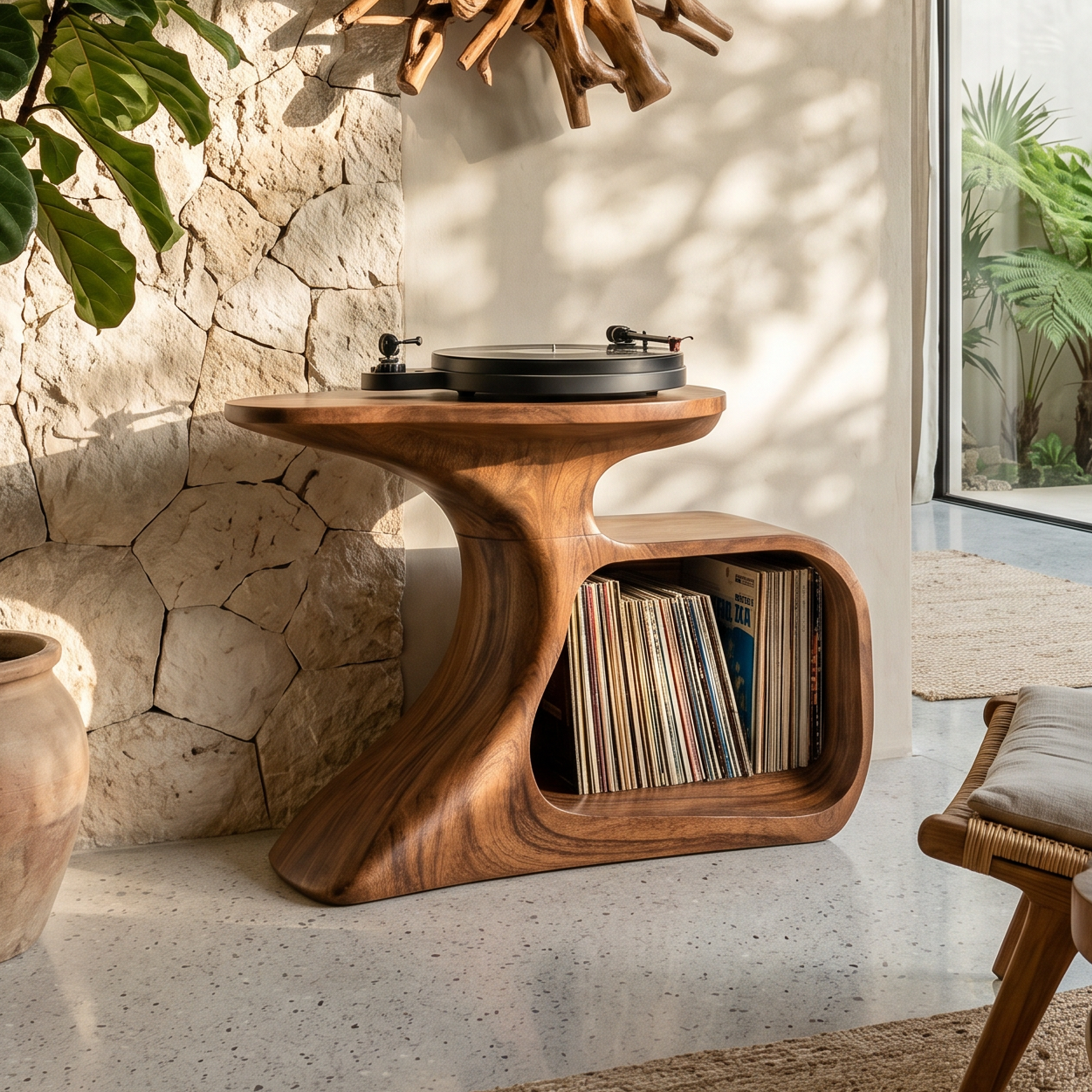 Handcrafted Record Stand Artisan Living Room Decor SILDTTNRPT002