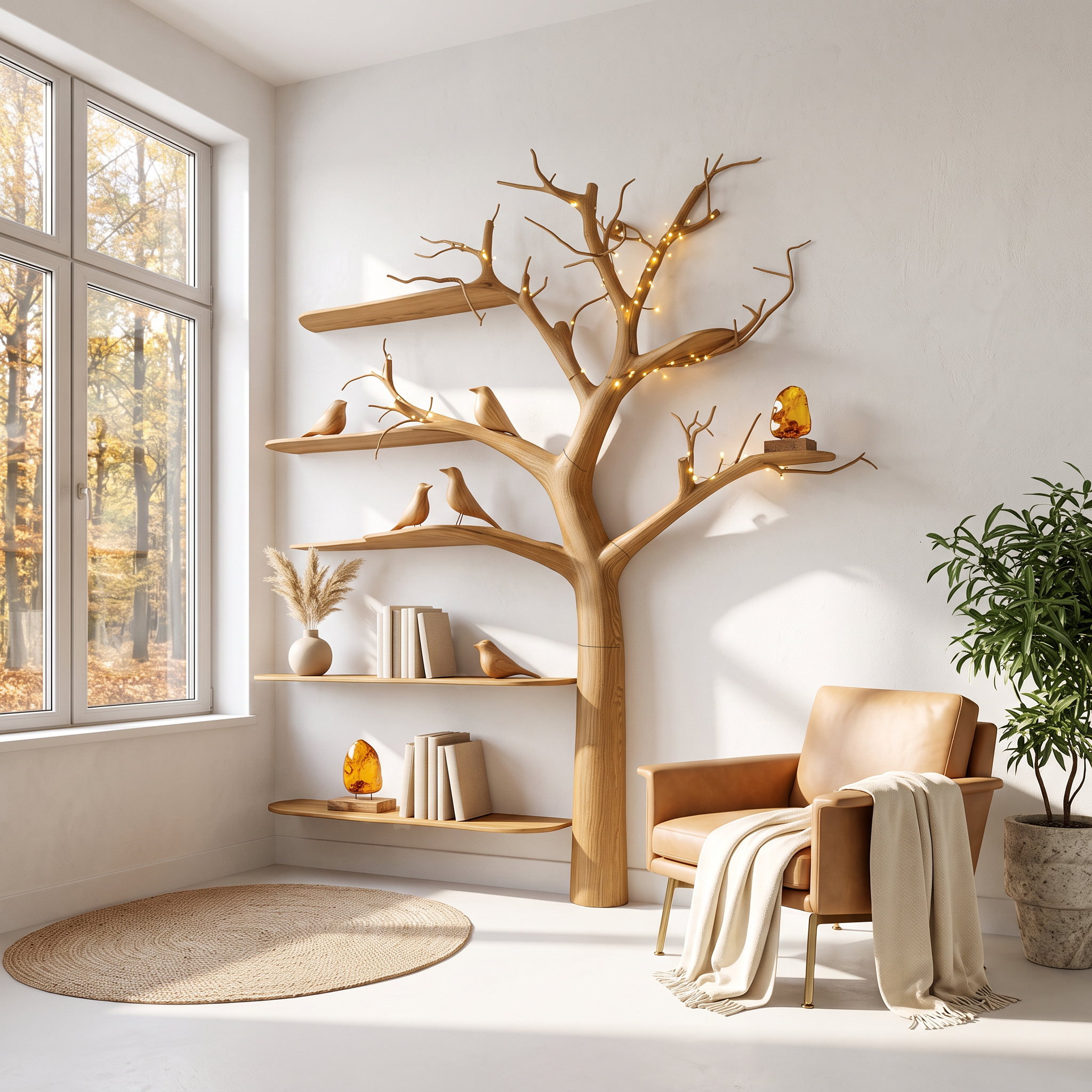 Rustic Tree Bookcase Bedroom Kids Room SINLSATB259