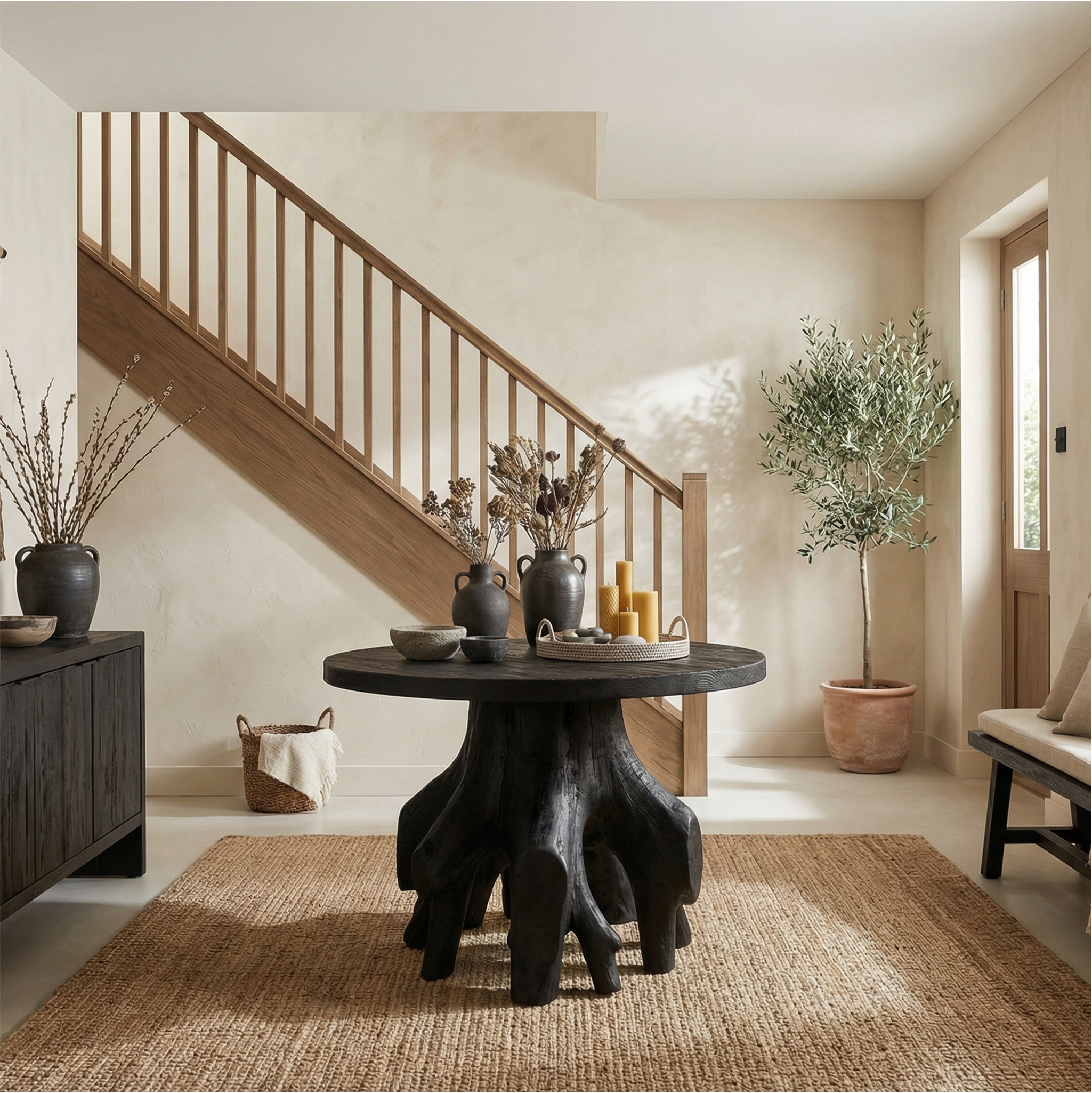 Organic Sculptural Foyer Table For Entryway Or Living Room SINLSAFT016
