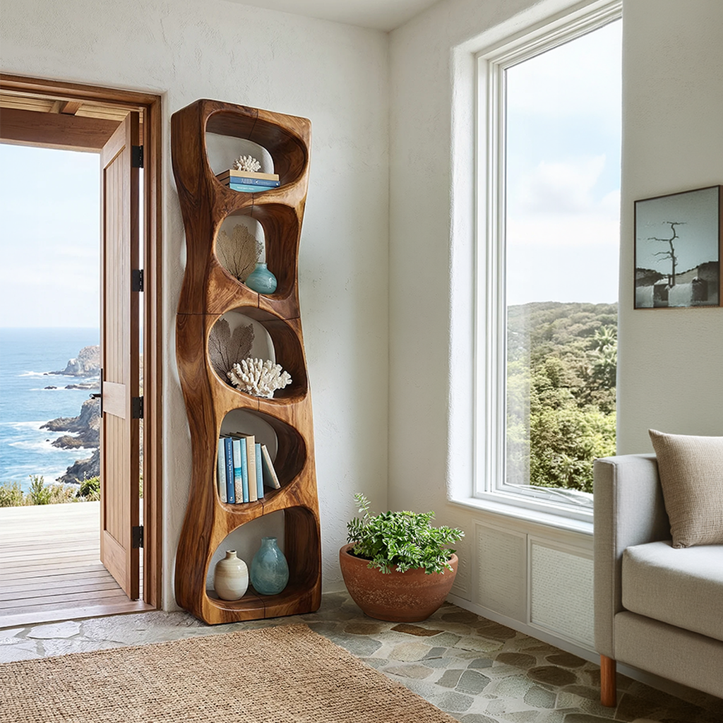 Minimalist Geometric Bookshelf Entryway Display SILDTTRBS004