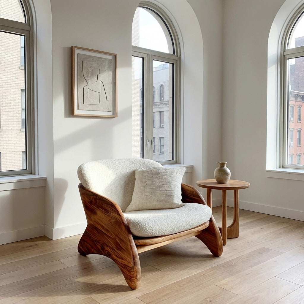 Contemporary Natural Wood Chair For Living Room Decor RTTHHNCHR155
