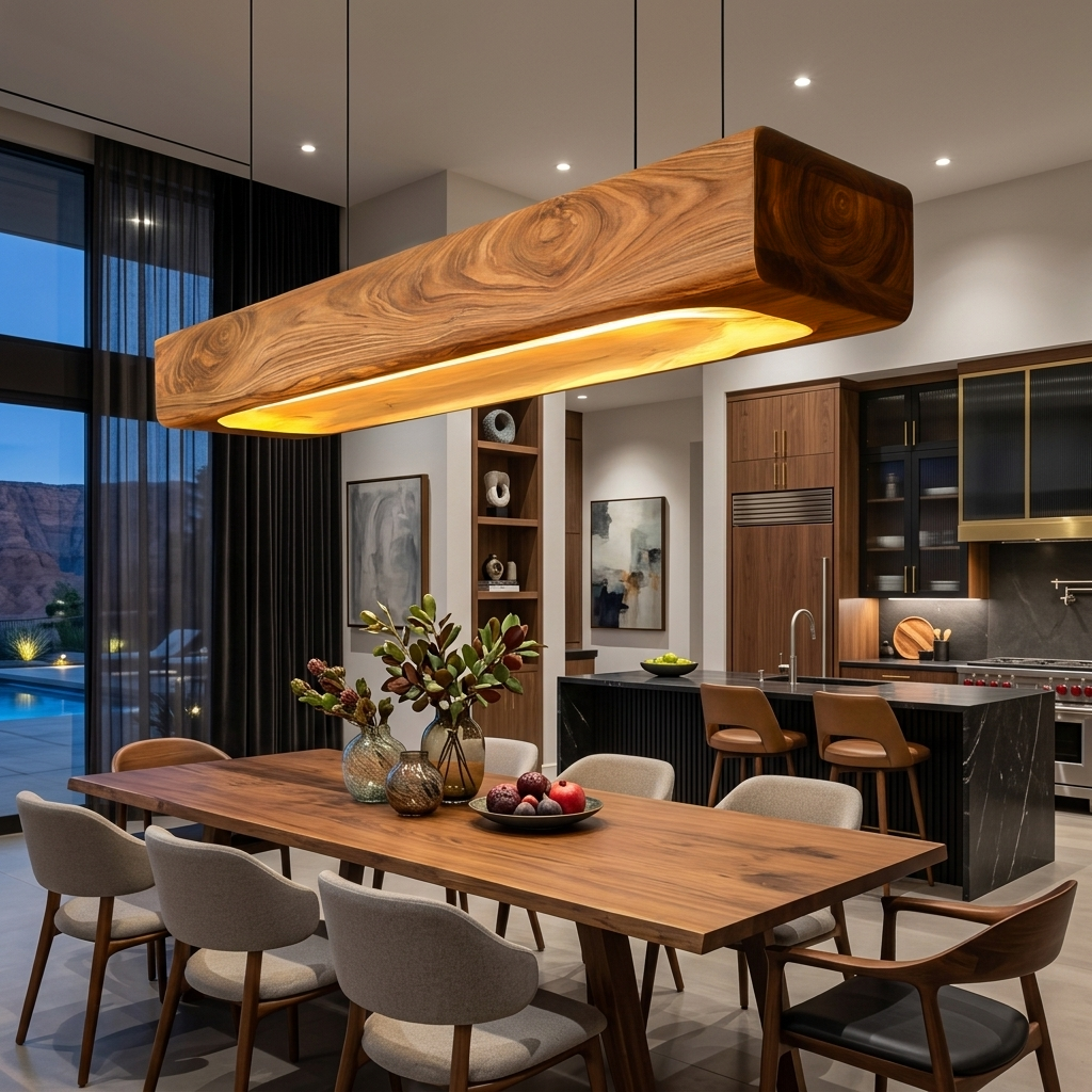 Organic Sculptural Wooden Hanging Light For Dining Room RTTHTTCE006