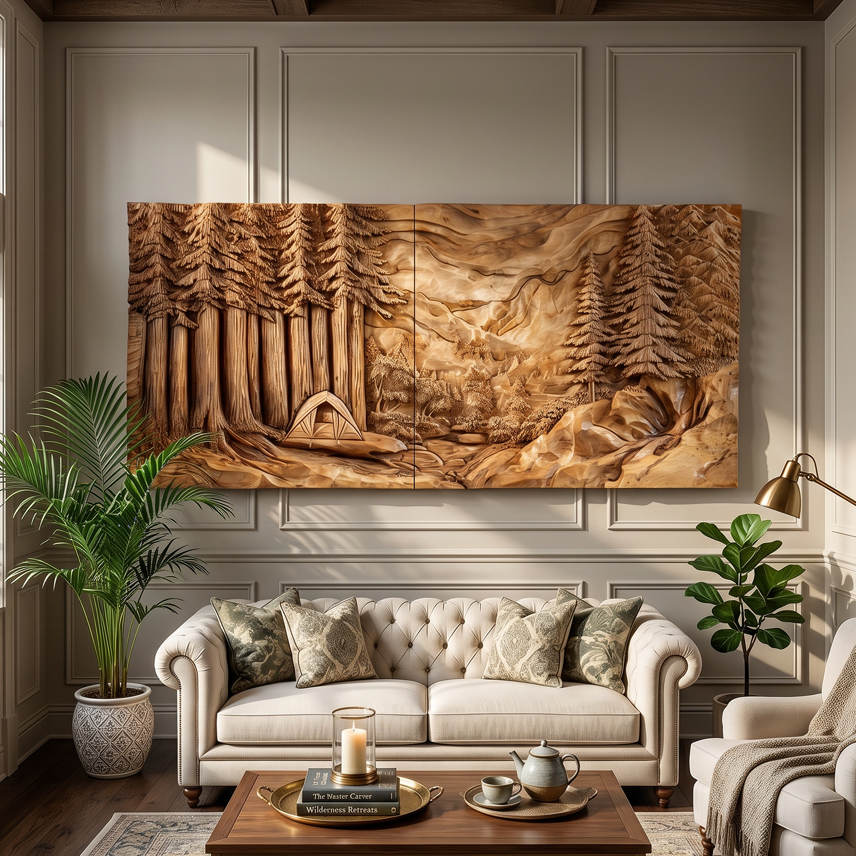 Illuminated Sunset Lake Wood Wall Art For Cozy Cabin Interior Decor SILDTTRWA099