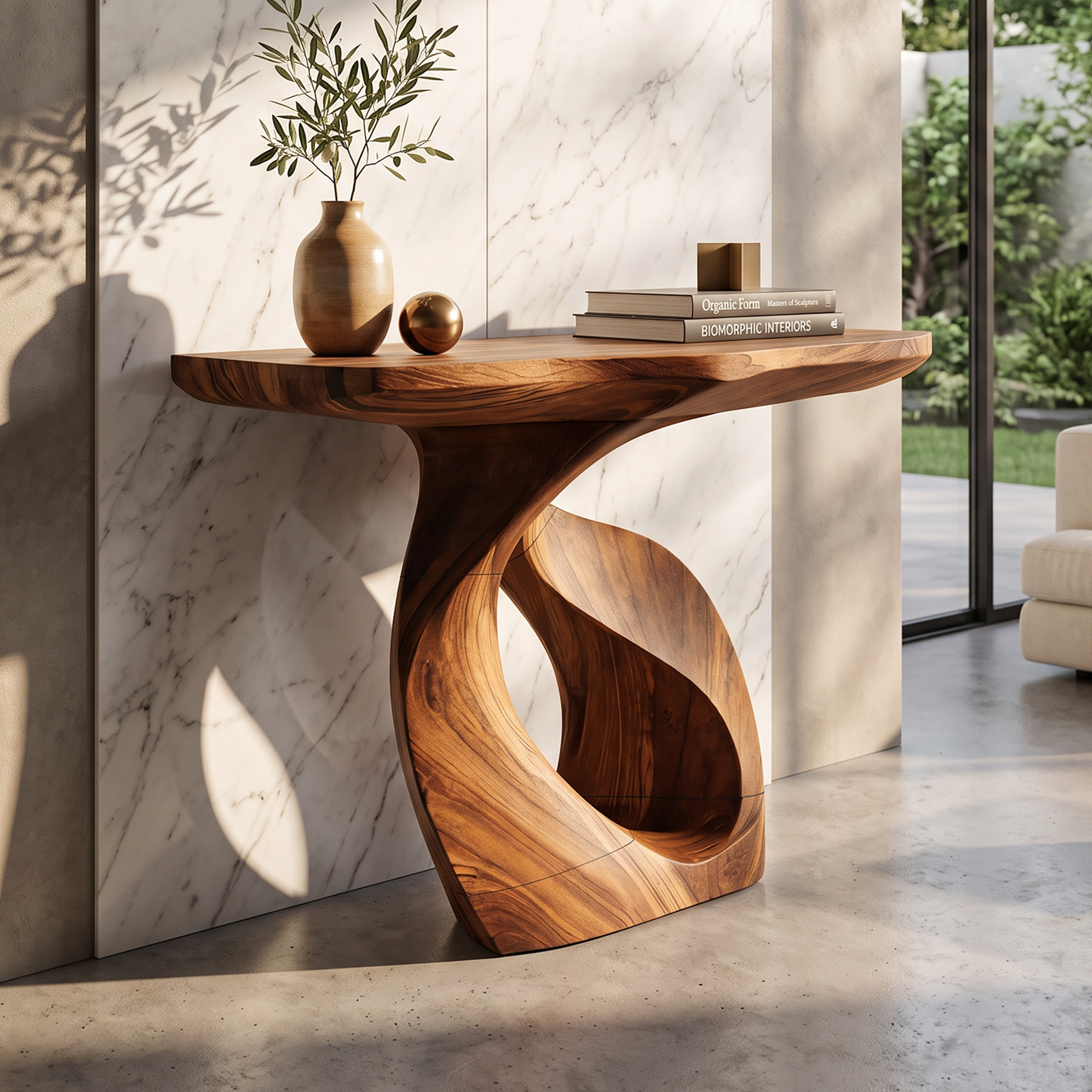 Handcrafted Solid Wood Console Table Organic Design For Entryway Decor SILDTTNCS070
