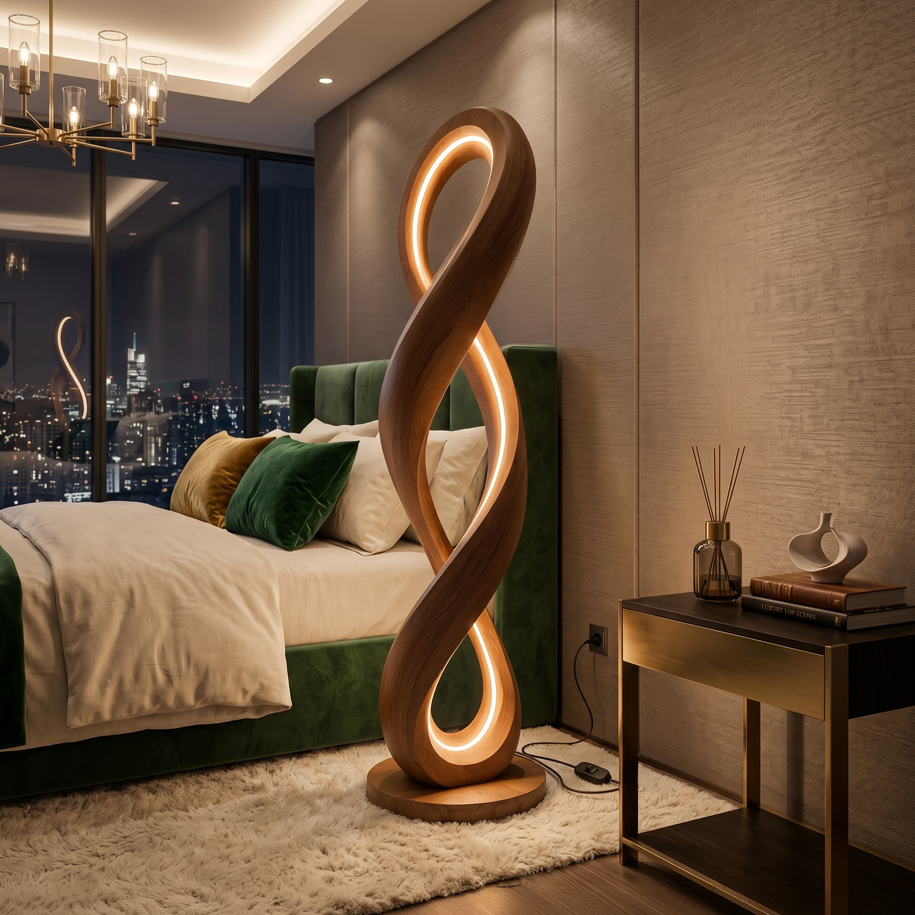 Contemporary Infinity Lamp With Table For Lounge SILDTTNLAM026