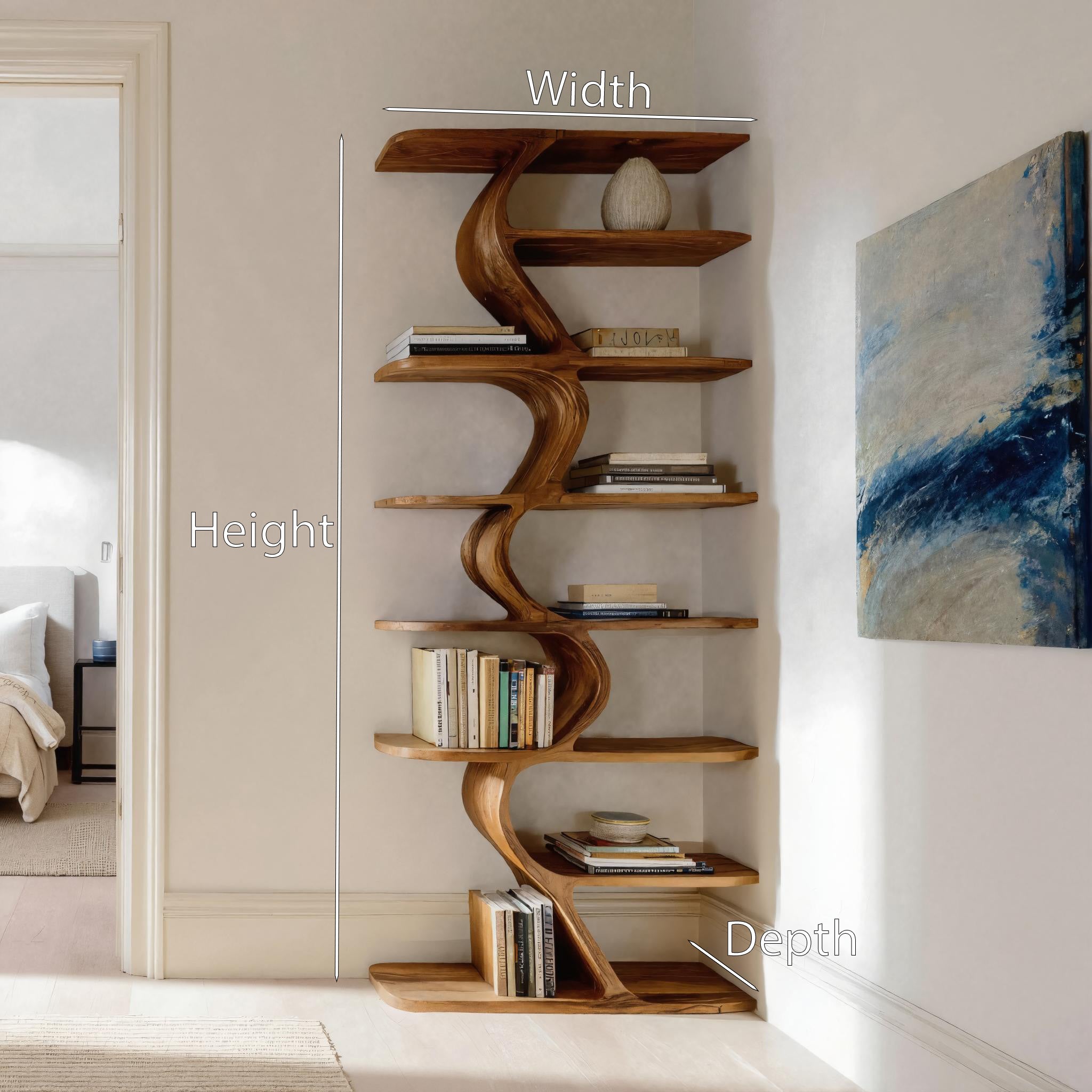 Organic Bookshelf For Living Room Interiors RTTHHNBS076