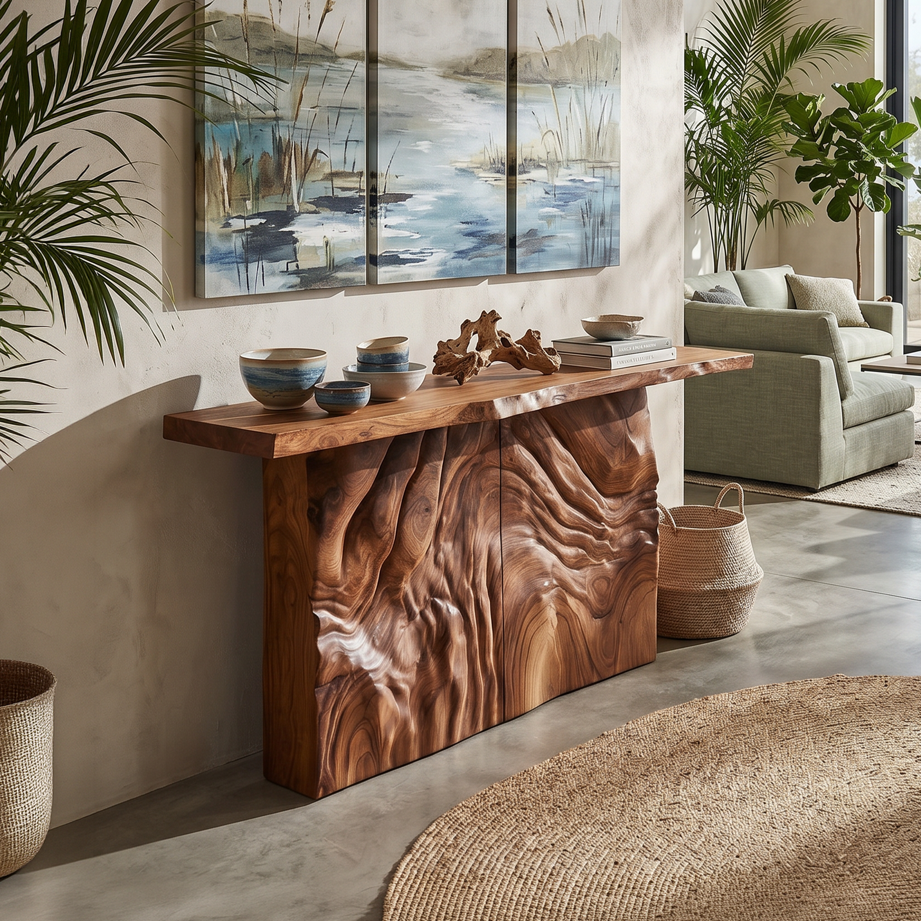 Modern Sculpted Base Display Table For Lounge Interior Space SILDTTNCS123