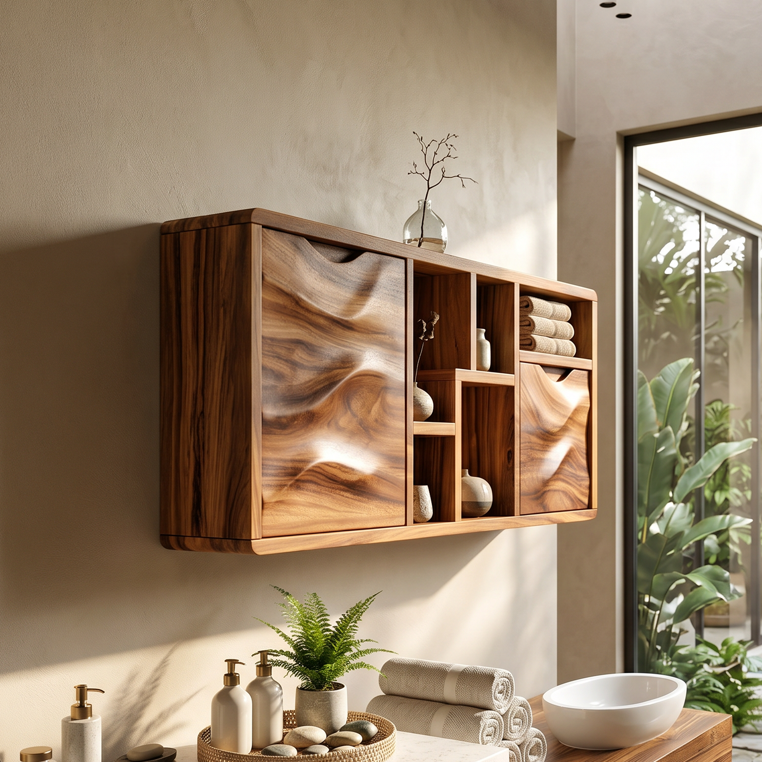 Organic Wave Panel Bathroom Cabinet Spa Lounge SILDTTRBRC013