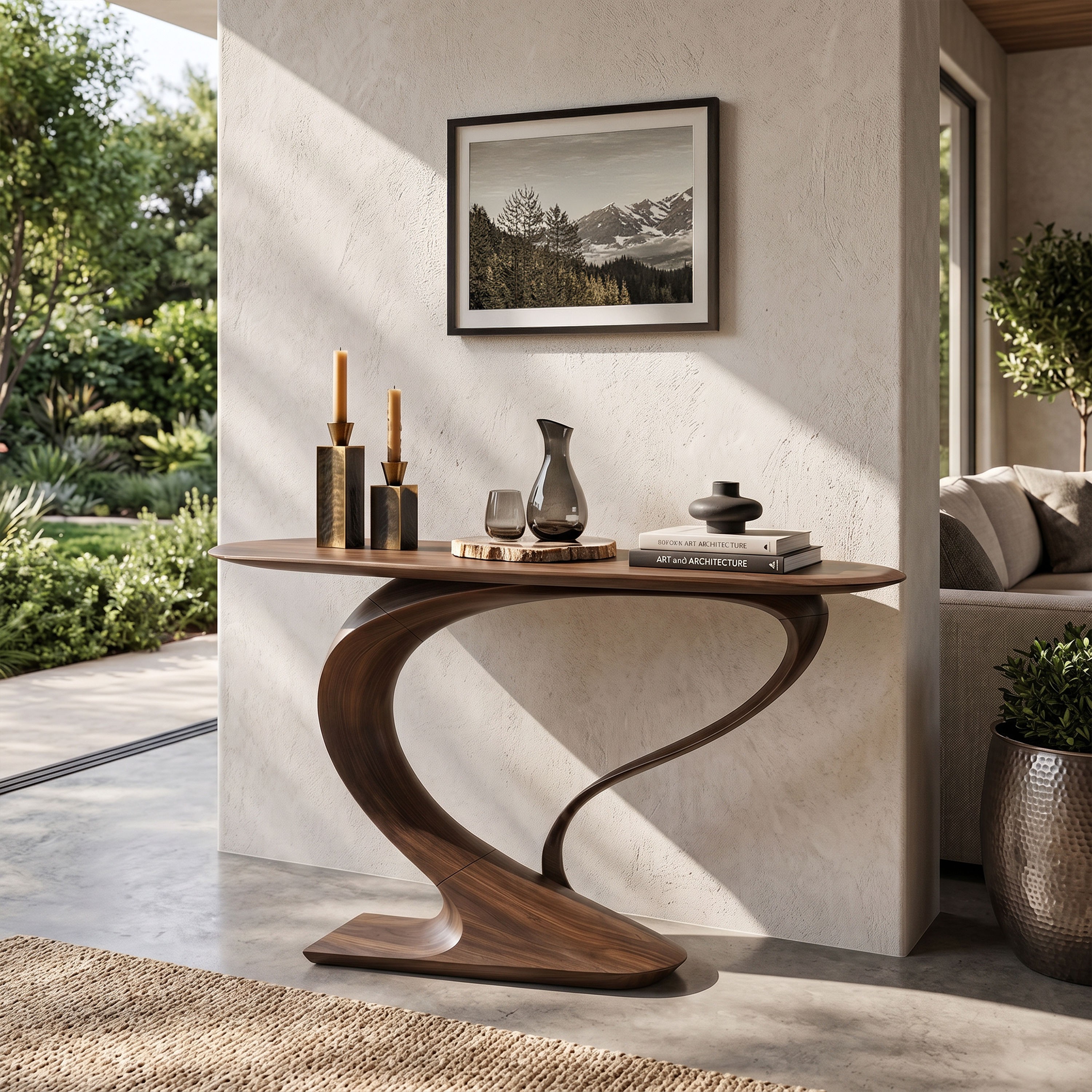 Contemporary Curved Console Table Modern Residence SILDTTRCS076